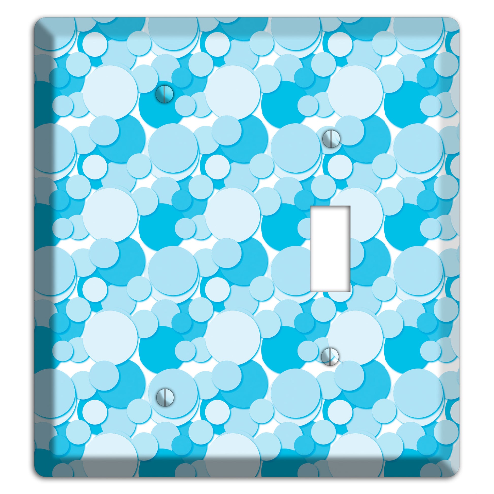 Multi Blue Bubble Dots Blank / Toggle Wallplate