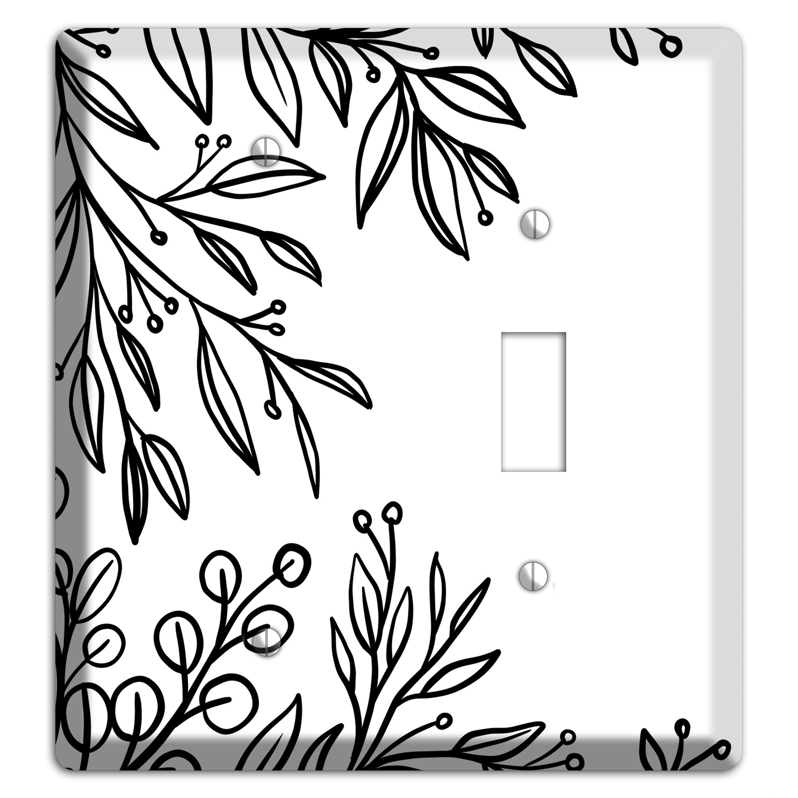 Hand-Drawn Floral 1 Blank / Toggle Wallplate