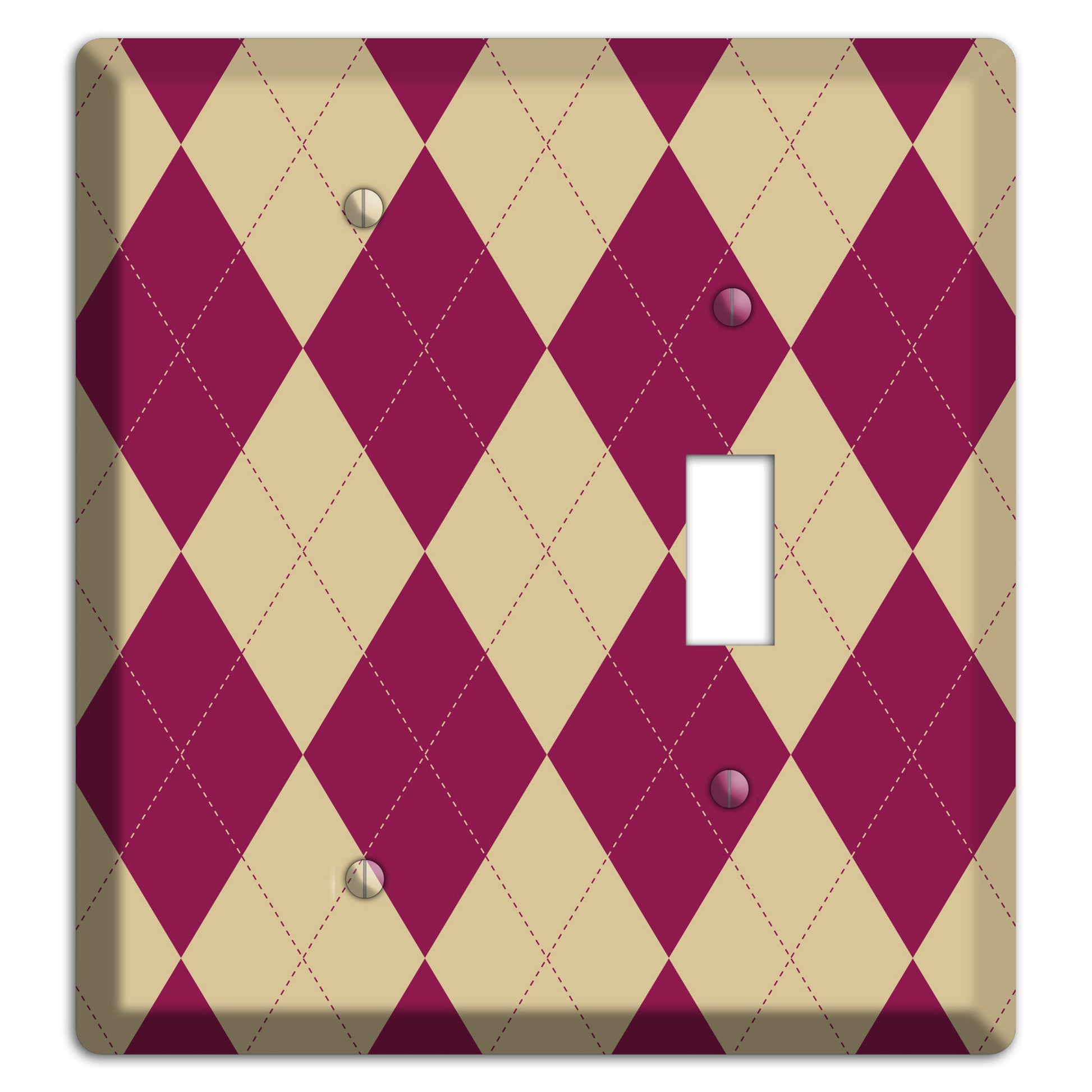 Red and Tan Argyle Blank / Toggle Wallplate