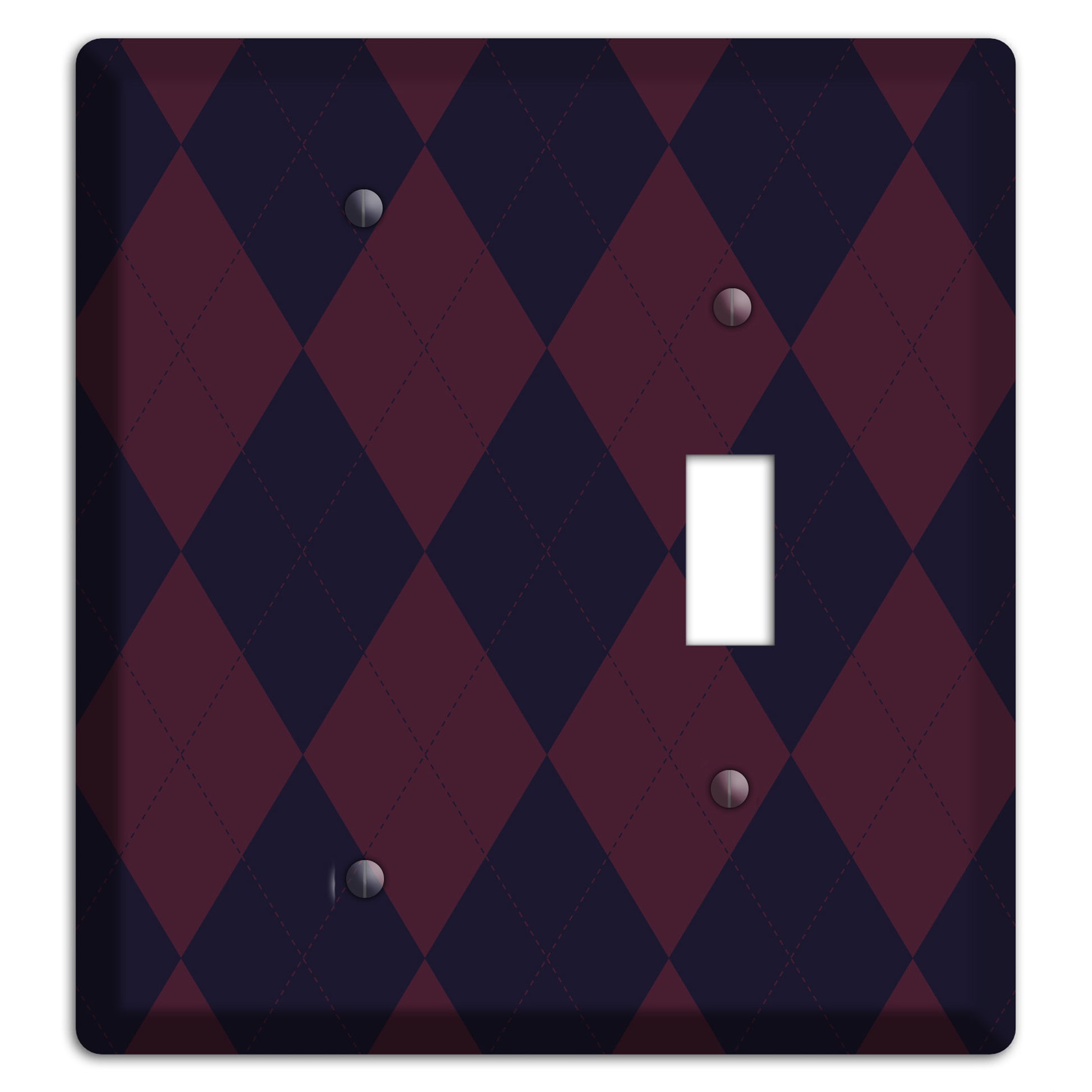 Dark Purple Argyle Blank / Toggle Wallplate