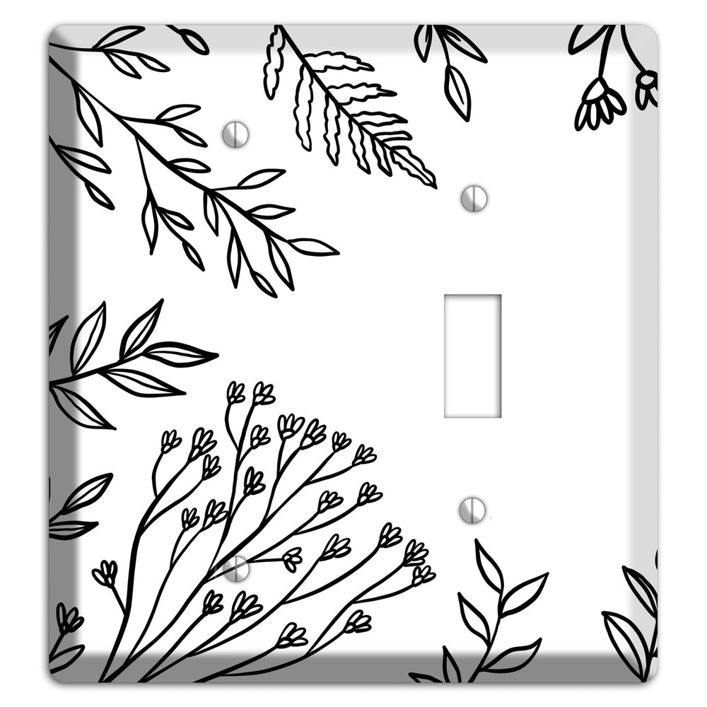 Hand-Drawn Floral 38 Blank / Toggle Wallplate