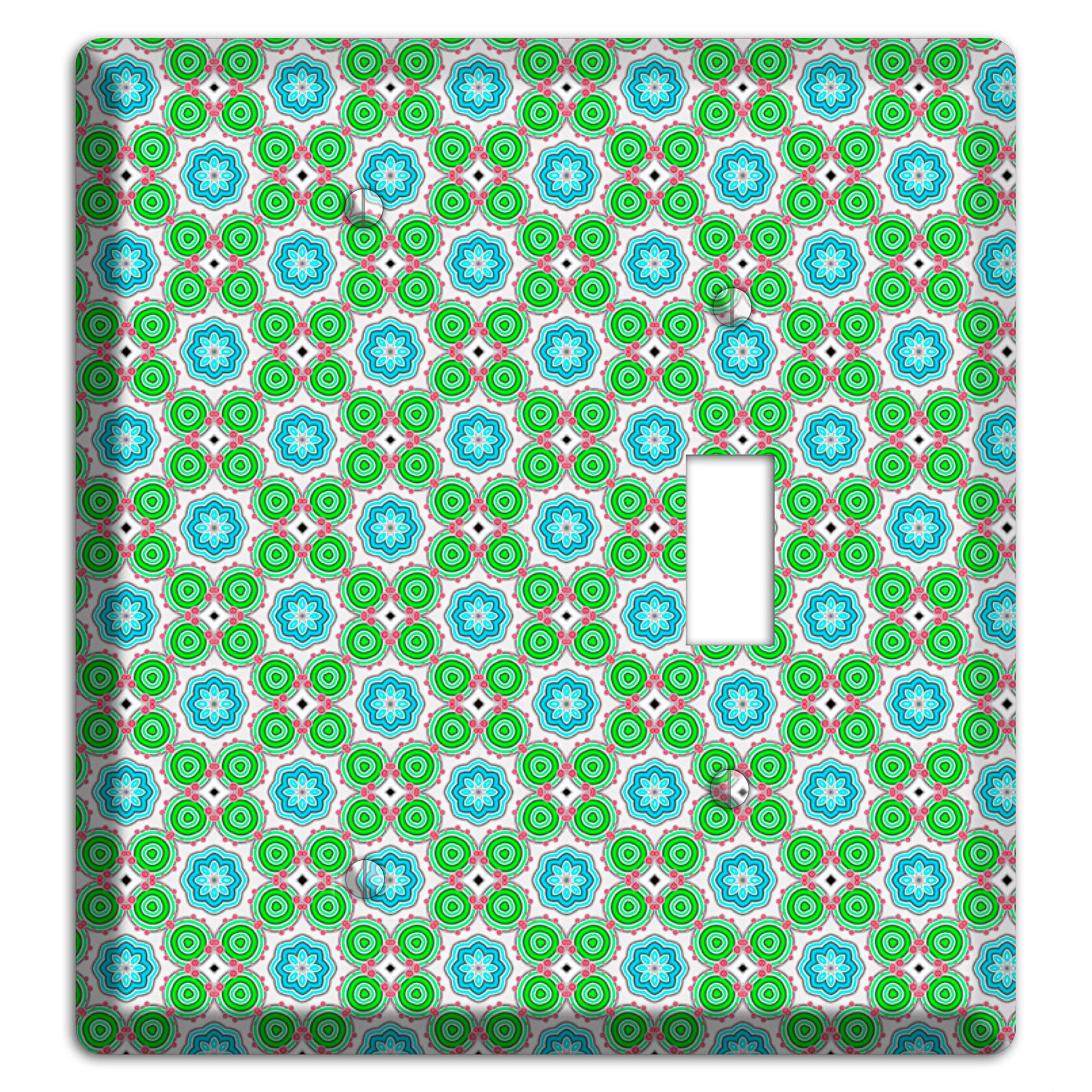 Green and Blue Foulard Blank / Toggle Wallplate
