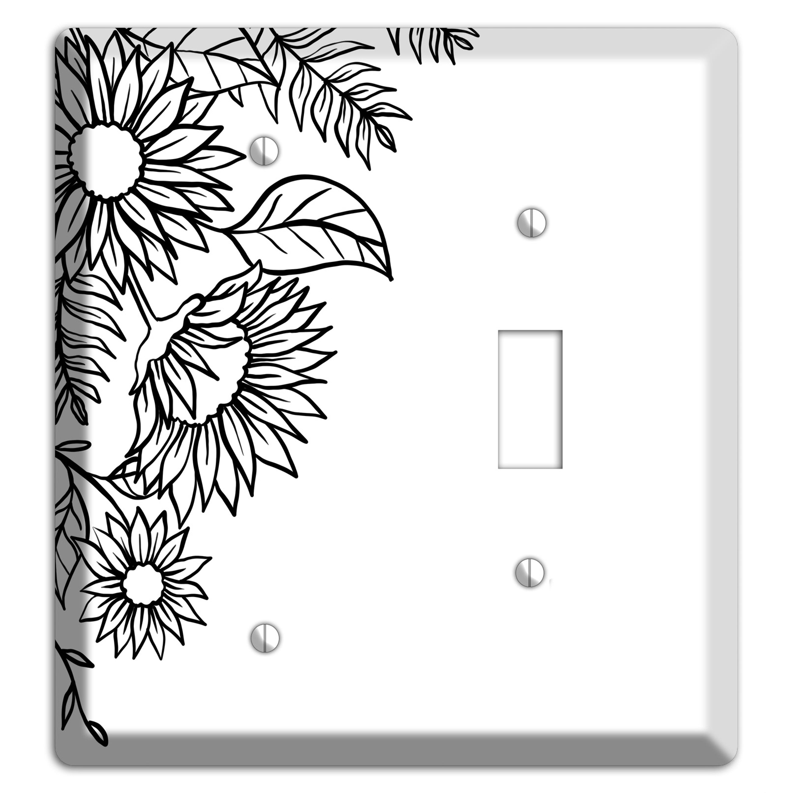 Hand-Drawn Floral 5 Blank / Toggle Wallplate