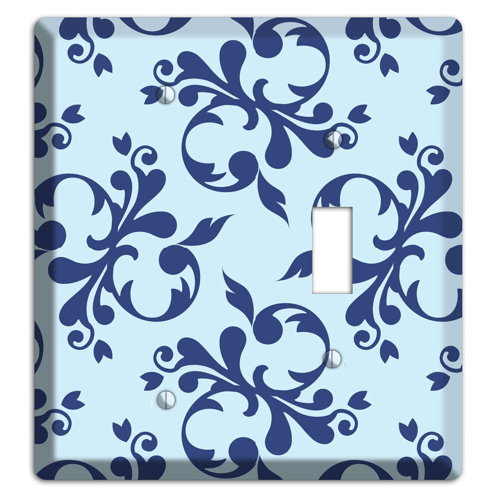 Blue Victorian Toile Blank / Toggle Wallplate