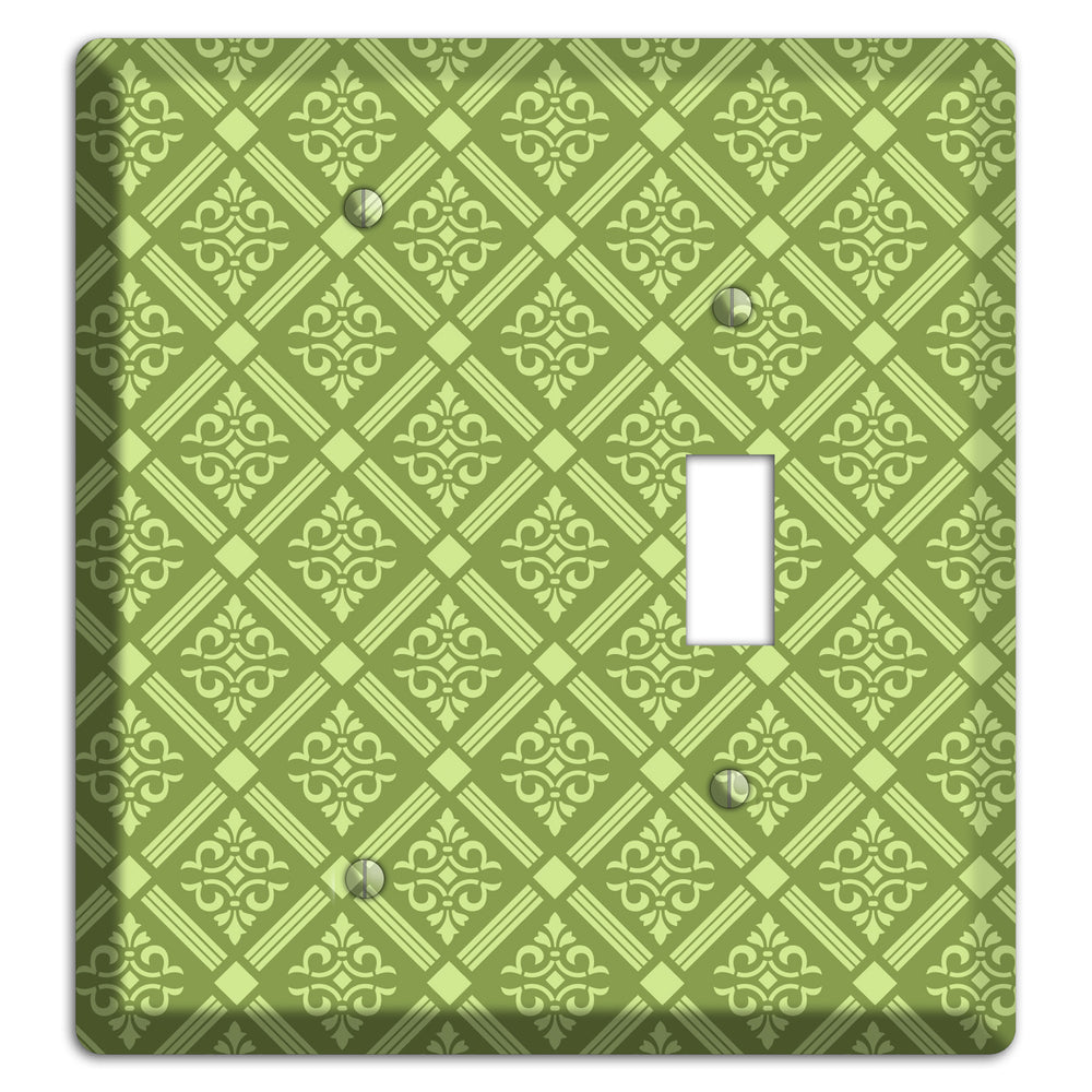 Green Damask diamonds Blank / Toggle Wallplate