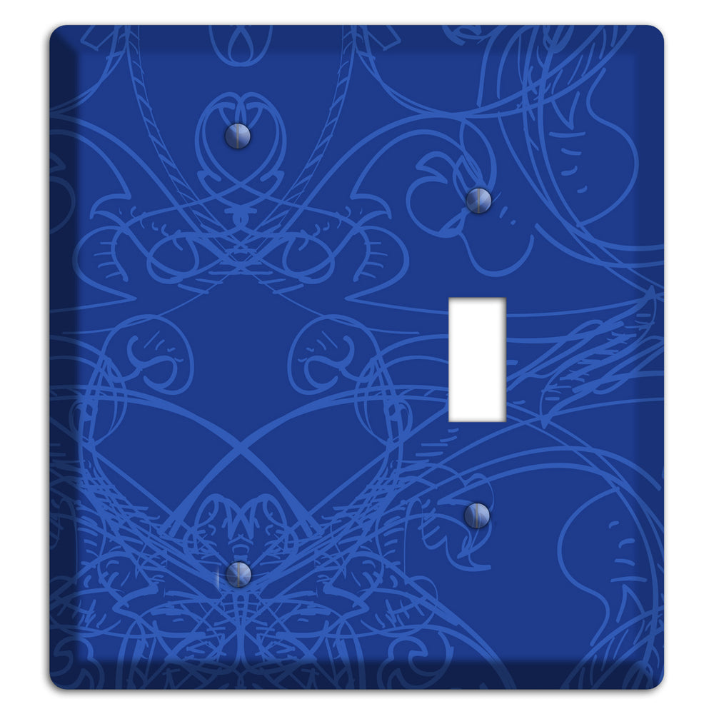 Blue Deco Sketch Blank / Toggle Wallplate