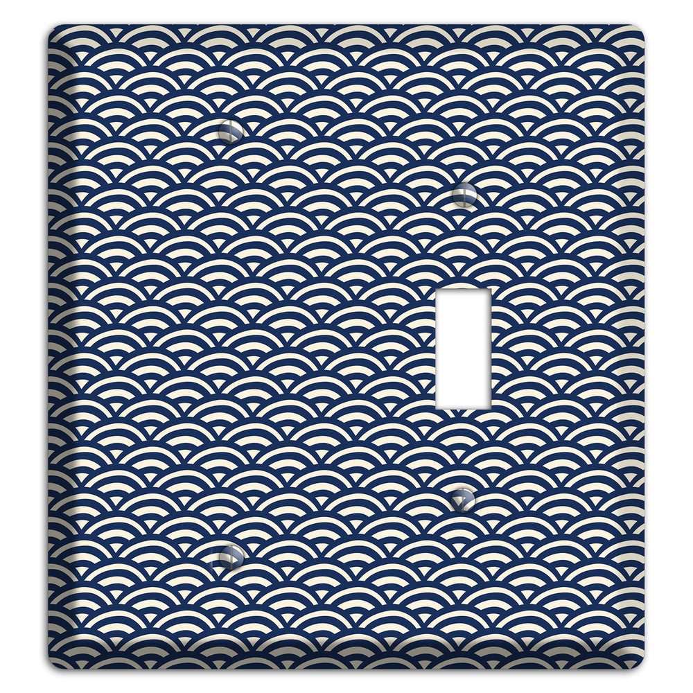 Navy Scallop Print Blank / Toggle Wallplate