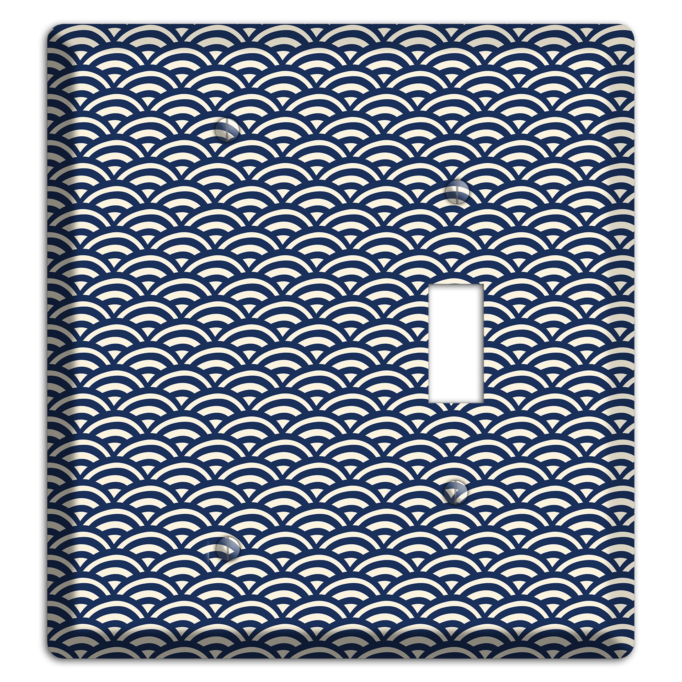 Navy Scallop Print Blank / Toggle Wallplate