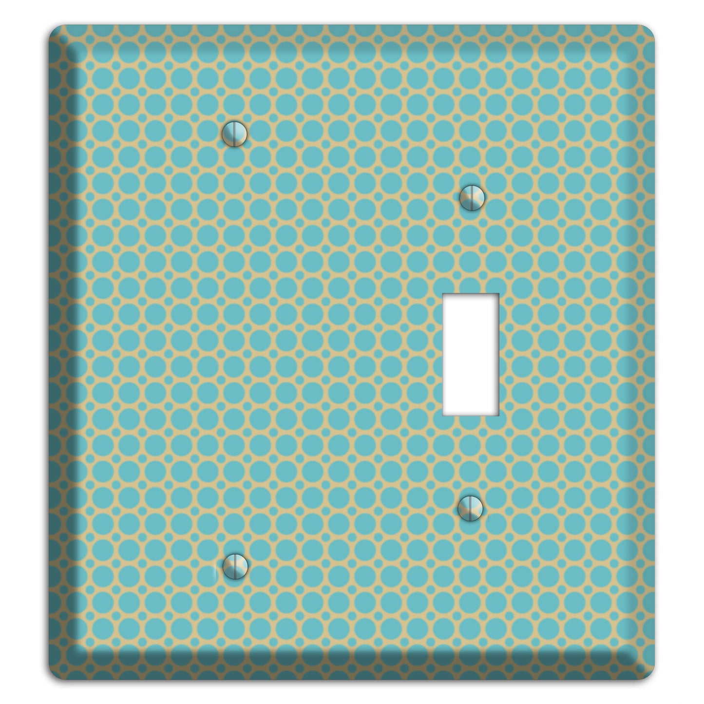 Dusty Blue Tiled Multi Small Dots Blank / Toggle Wallplate