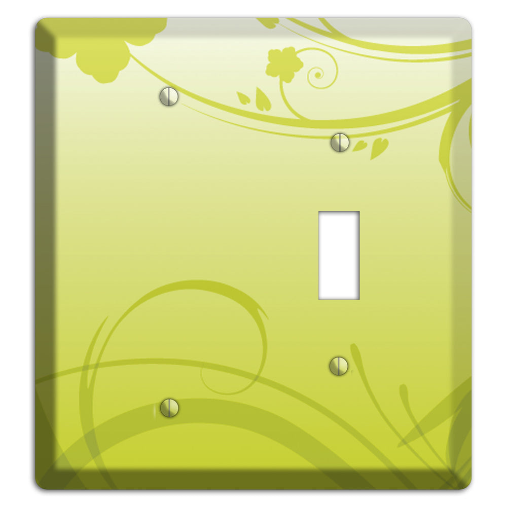 Green Swirls Blank / Toggle Wallplate