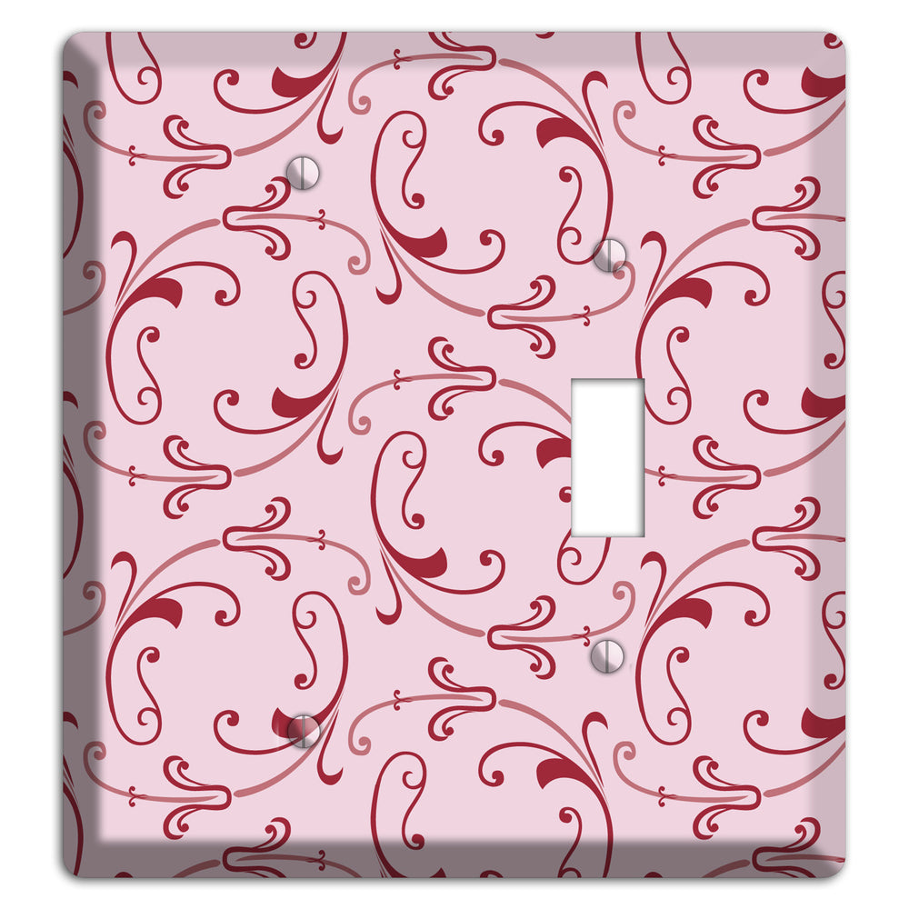 Pink Victorian Sprig Blank / Toggle Wallplate