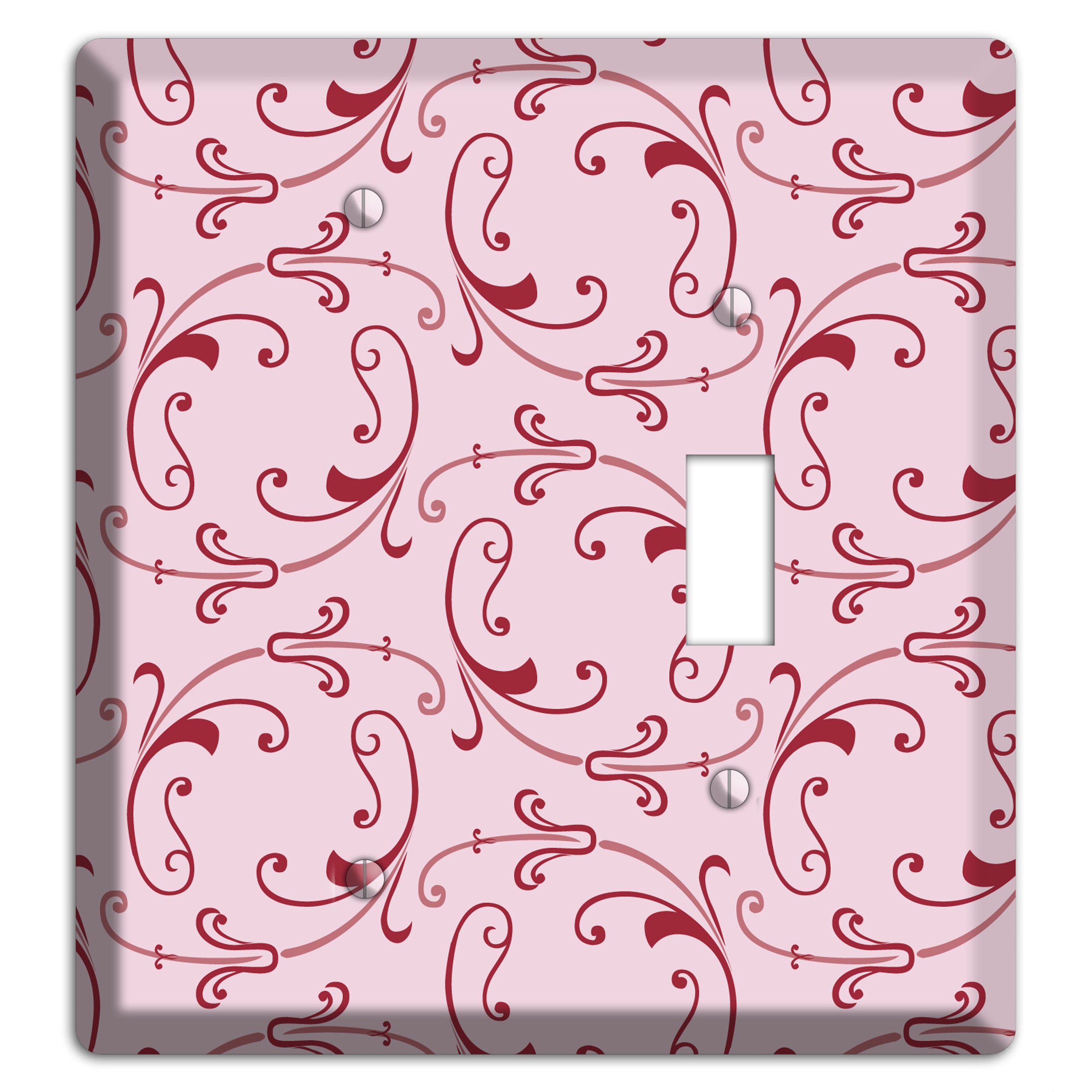 Pink Victorian Sprig Blank / Toggle Wallplate