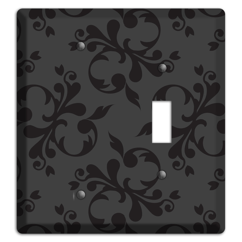 Grey Victorian Toile Blank / Toggle Wallplate