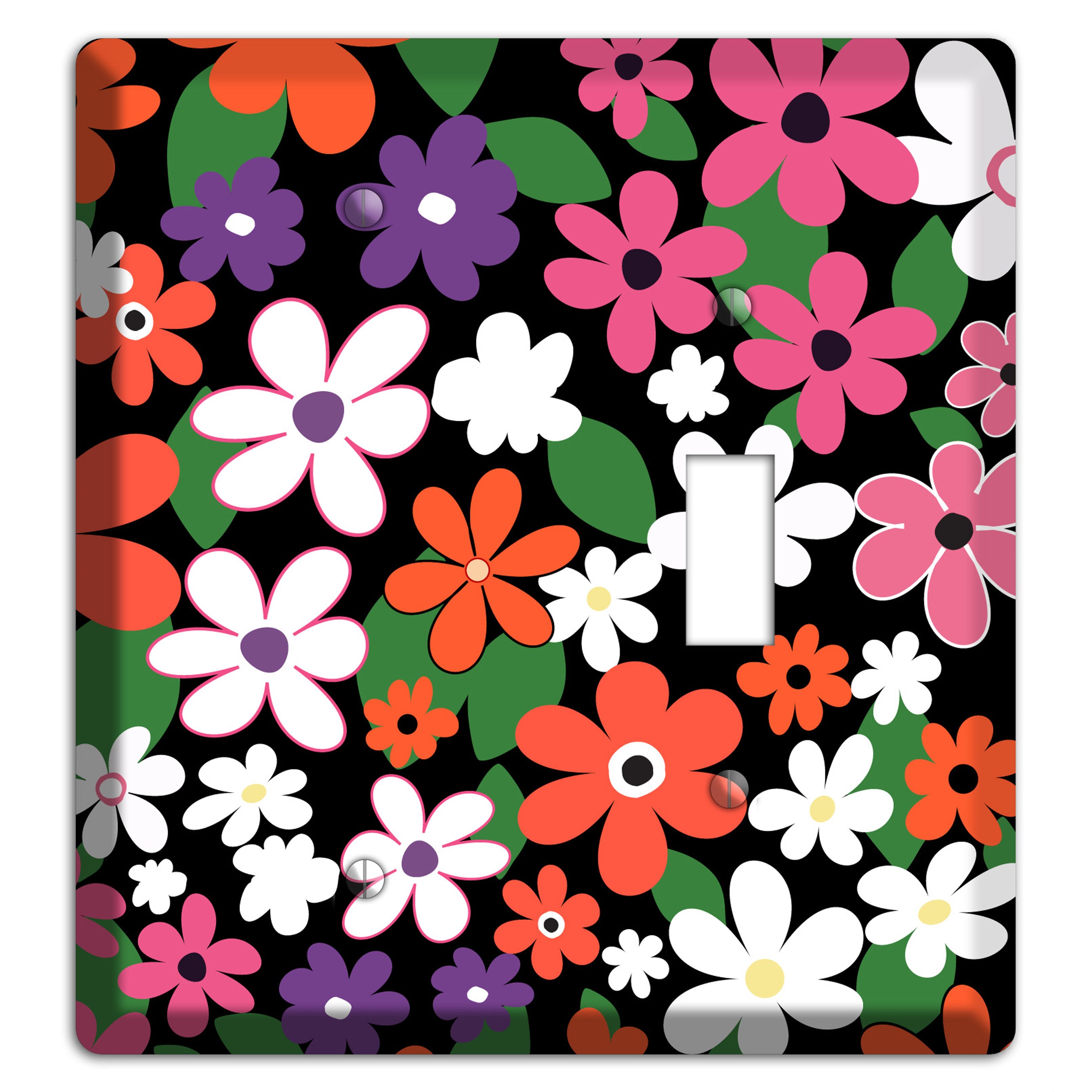 Hippie Flowers Blank / Toggle Wallplate