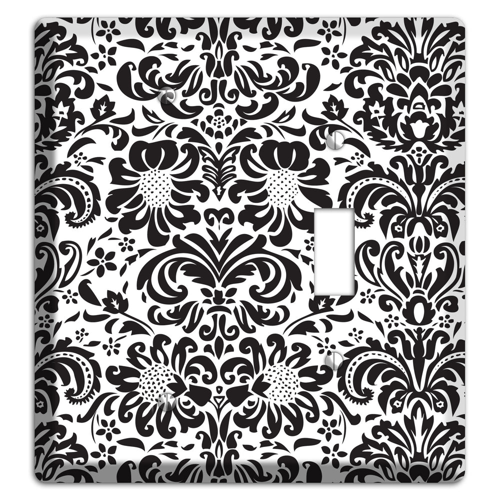 White with Black Toile Blank / Toggle Wallplate