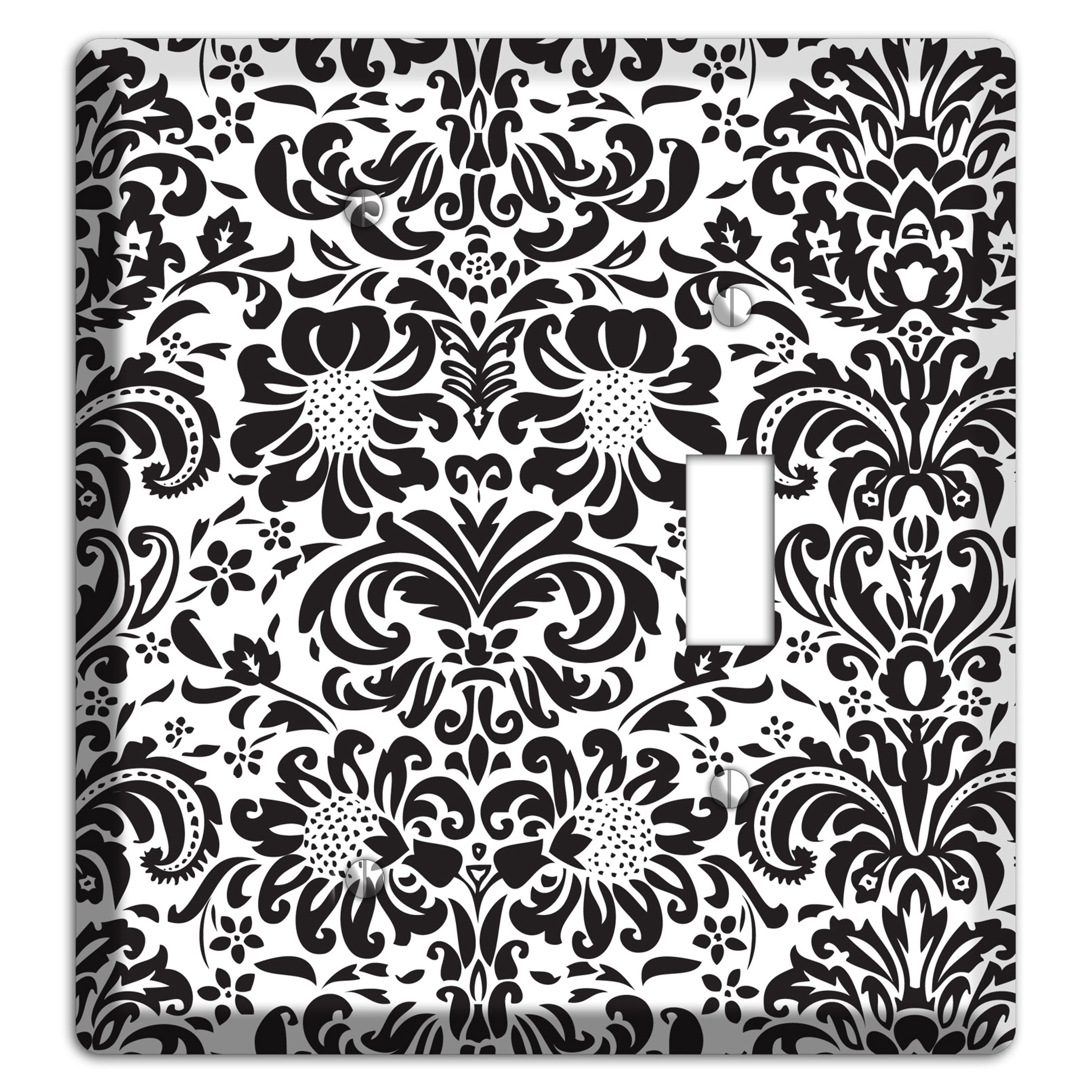 White with Black Toile Blank / Toggle Wallplate
