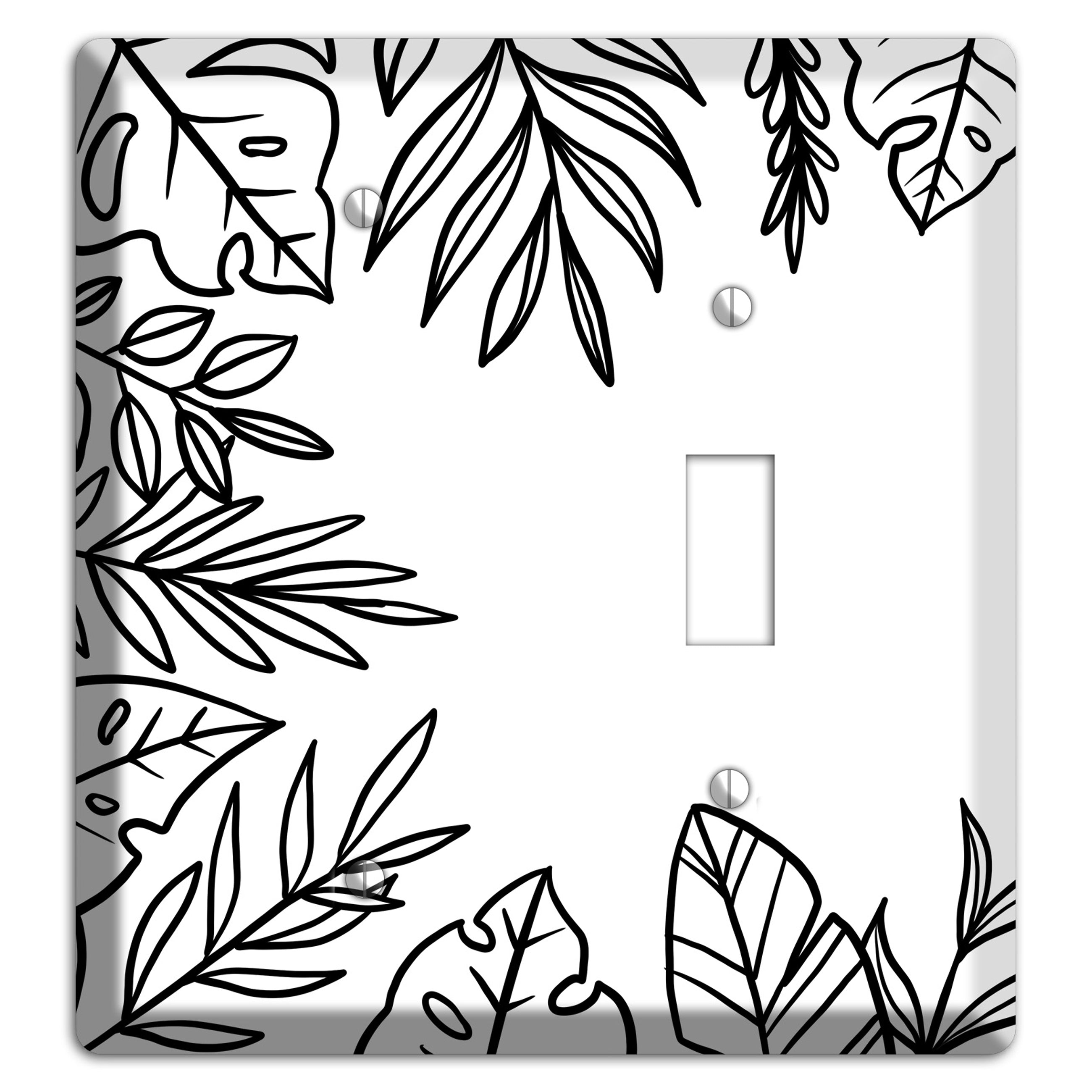 Hand-Drawn Leaves 4 Blank / Toggle Wallplate