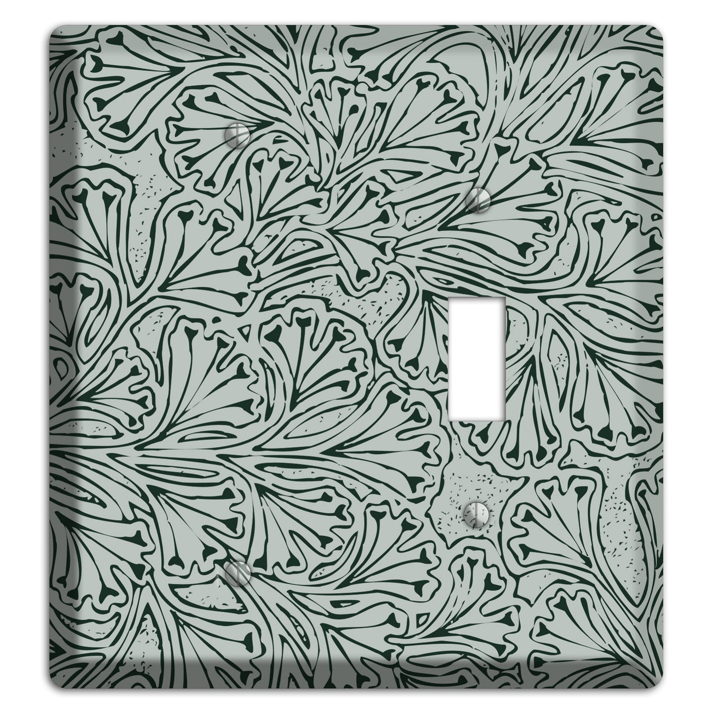 Deco Grey Interlocking Floral Blank / Toggle Wallplate
