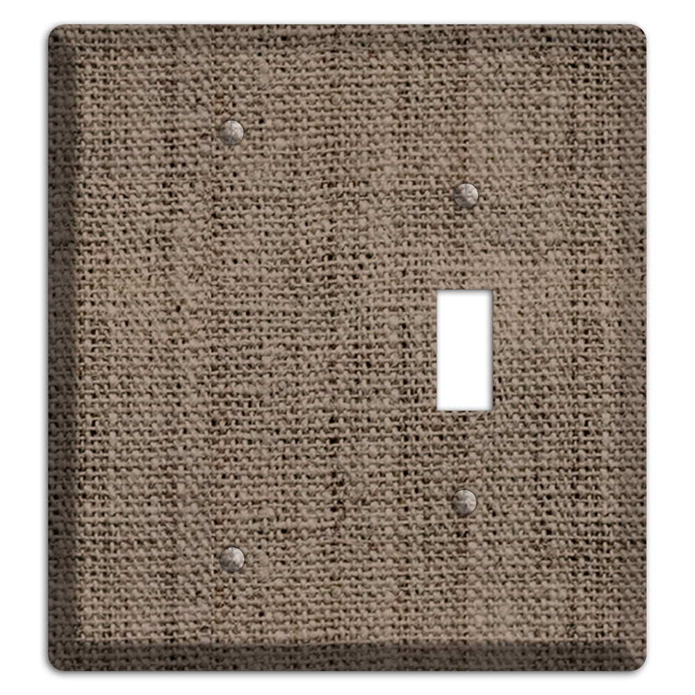 Coffee Burlap Blank / Toggle Wallplate