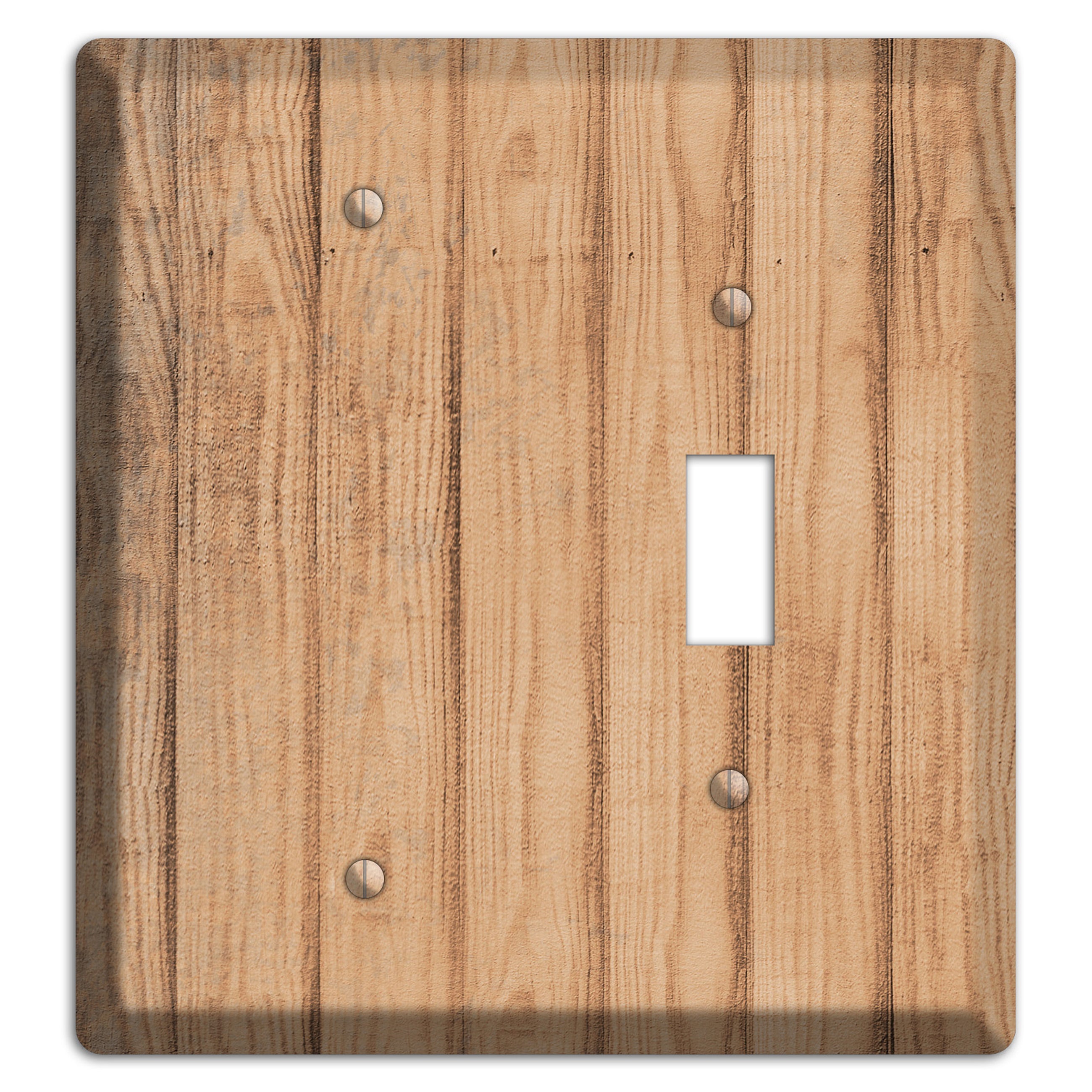 Tan Weathered Wood Blank / Toggle Wallplate