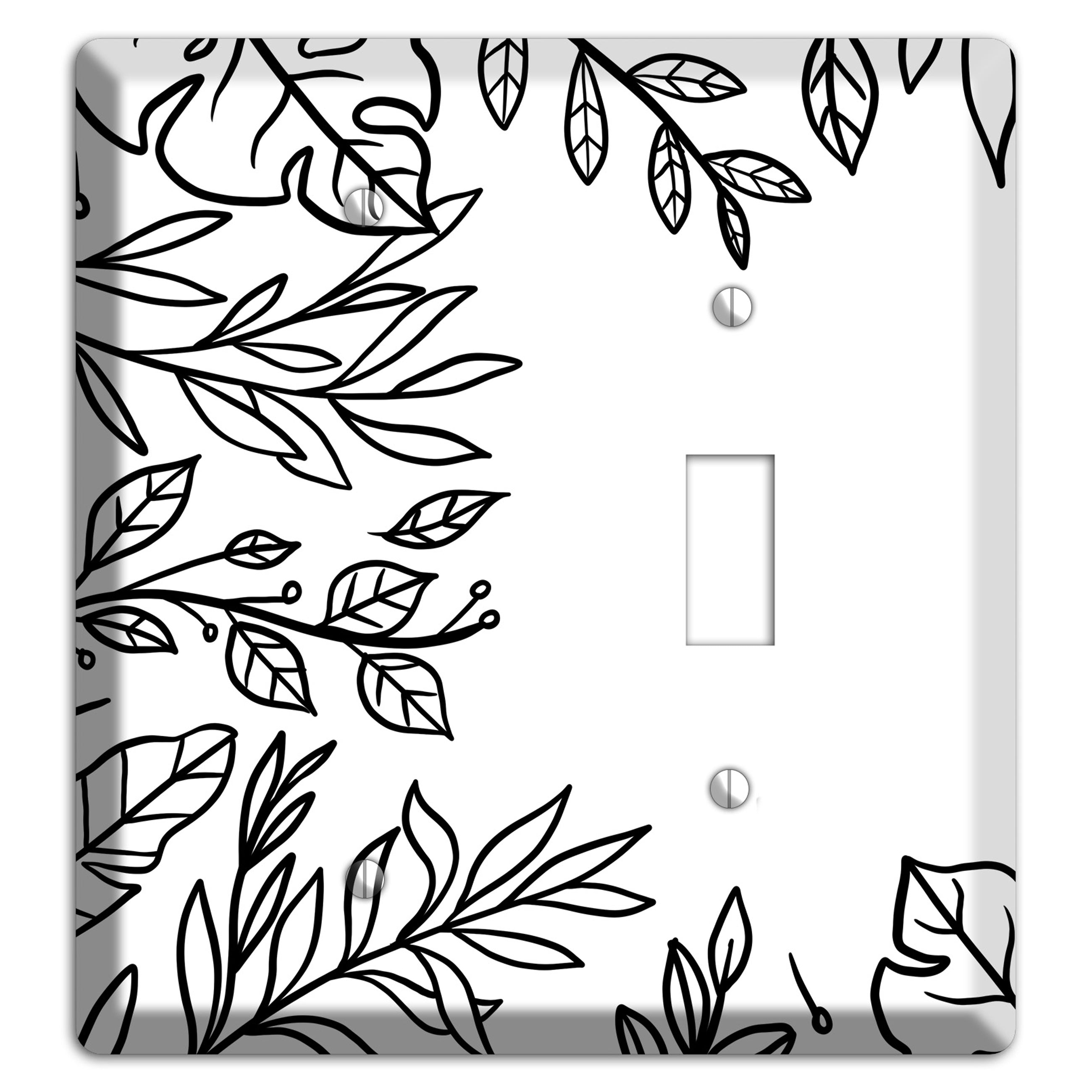 Hand-Drawn Leaves 6 Blank / Toggle Wallplate