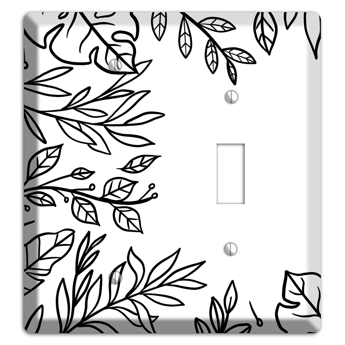 Hand-Drawn Leaves 6 Blank / Toggle Wallplate