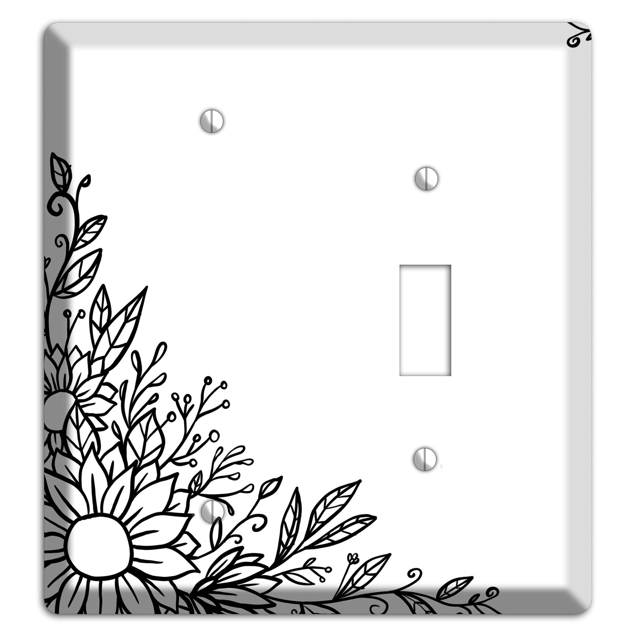 Hand-Drawn Floral 6 Blank / Toggle Wallplate