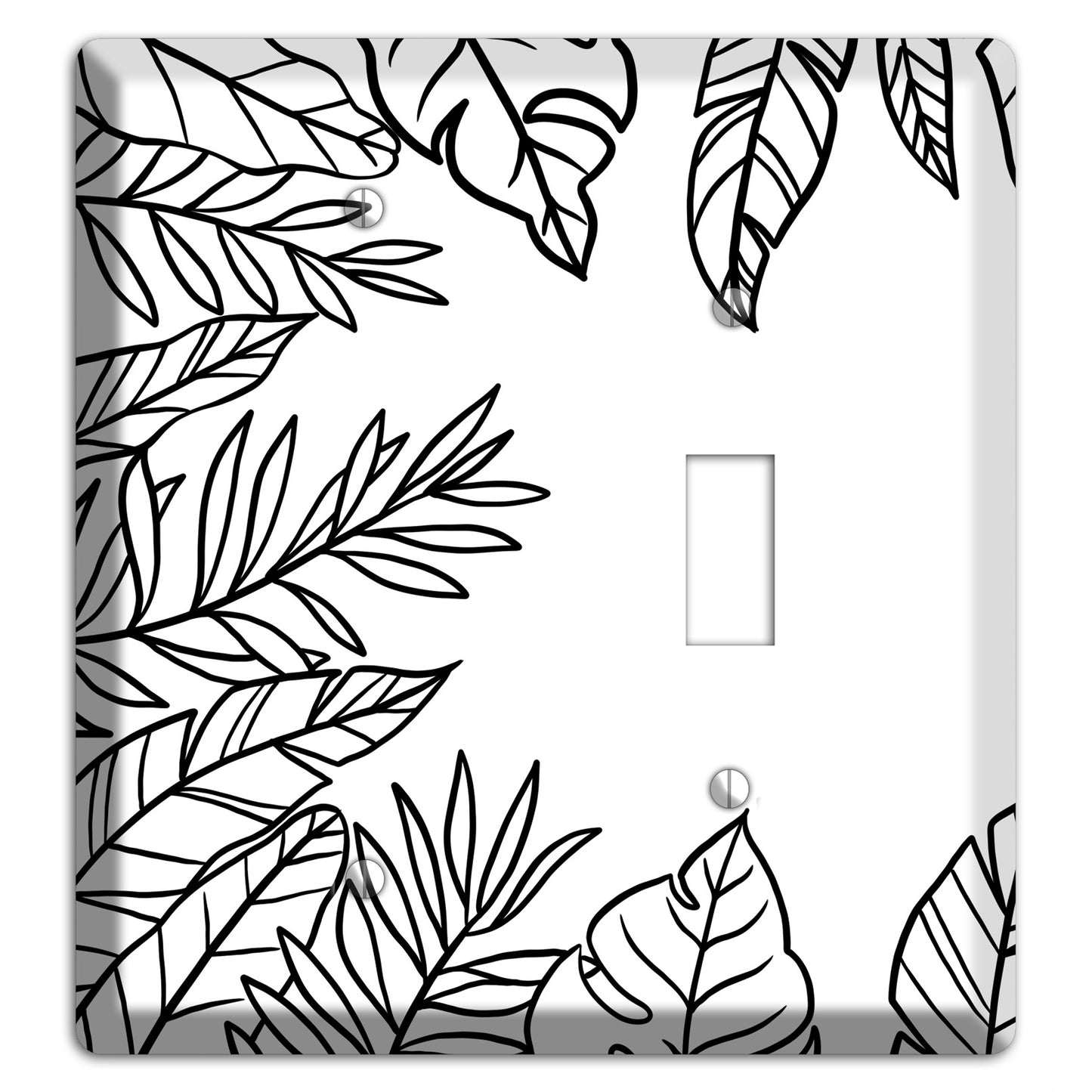 Hand-Drawn Leaves 5 Blank / Toggle Wallplate