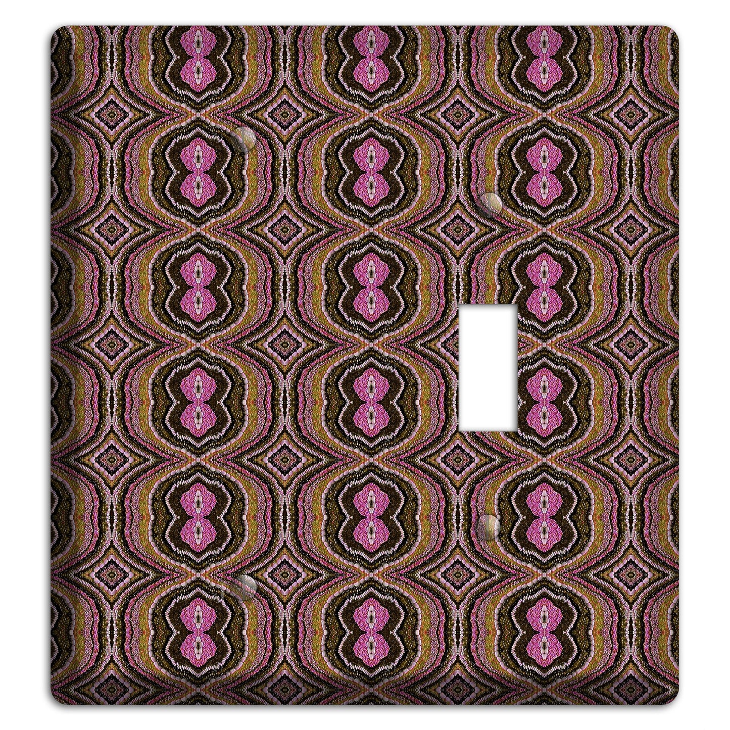 Pink and Brown Tapestry Blank / Toggle Wallplate
