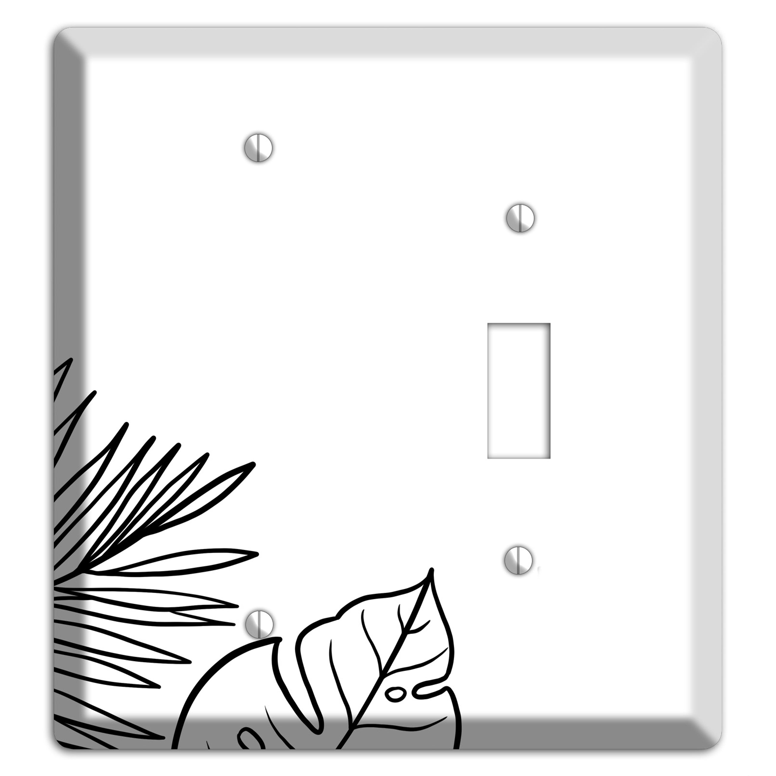 Hand-Drawn Leaves 2 Blank / Toggle Wallplate