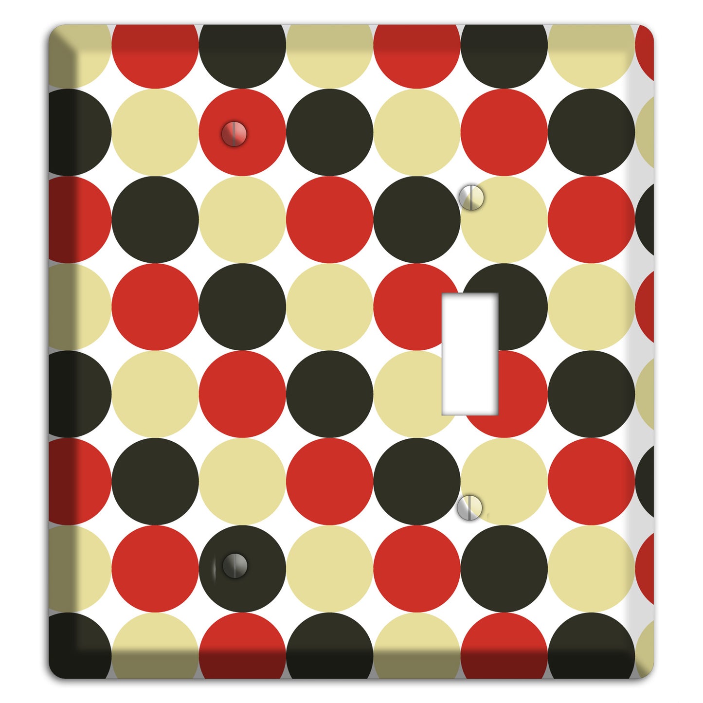 Beige Red Black Tiled Dots Blank / Toggle Wallplate