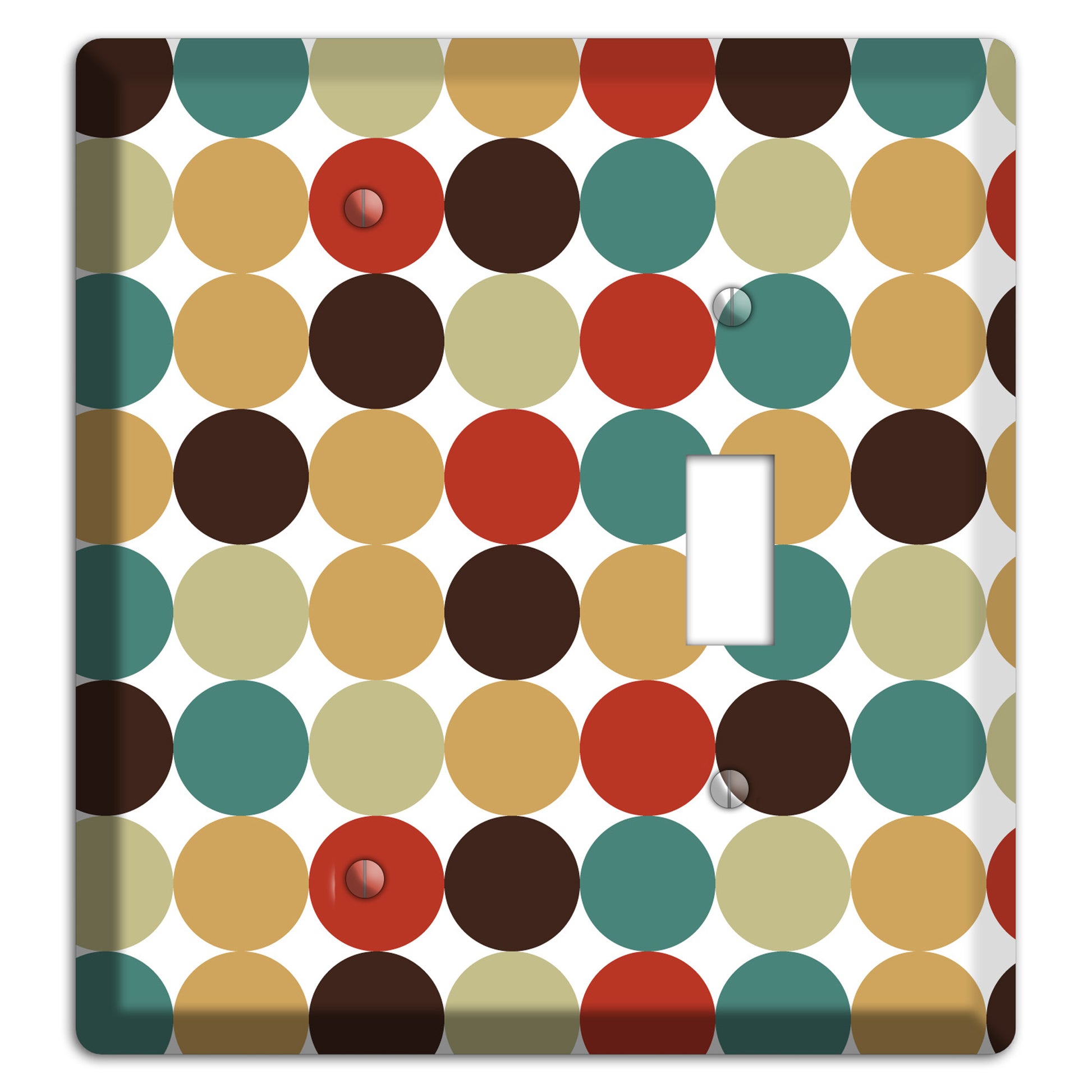 Brown Jade Beige Maroon Tiled Dots Blank / Toggle Wallplate