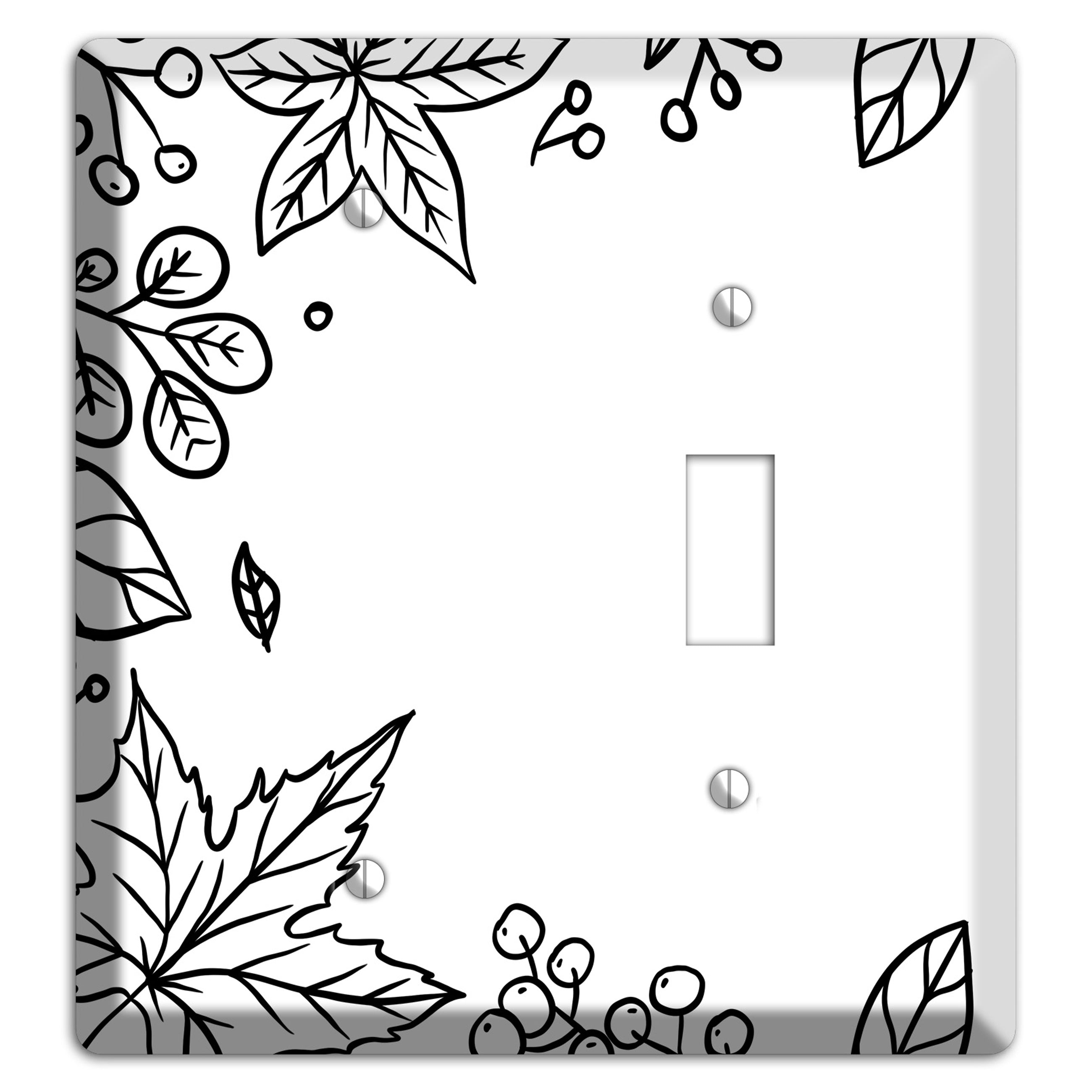 Hand-Drawn Floral 25 Blank / Toggle Wallplate