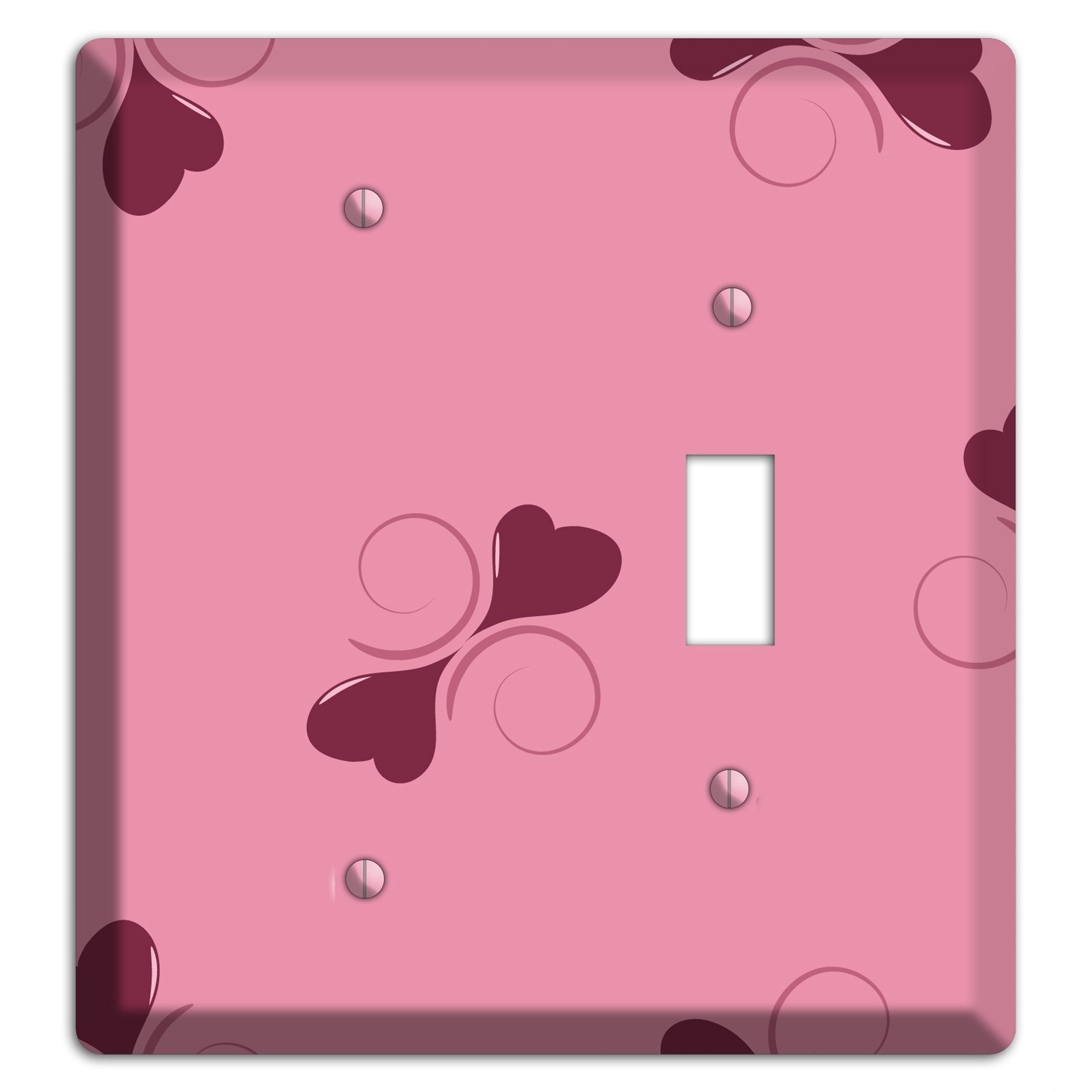 Pink with Hearts Blank / Toggle Wallplate