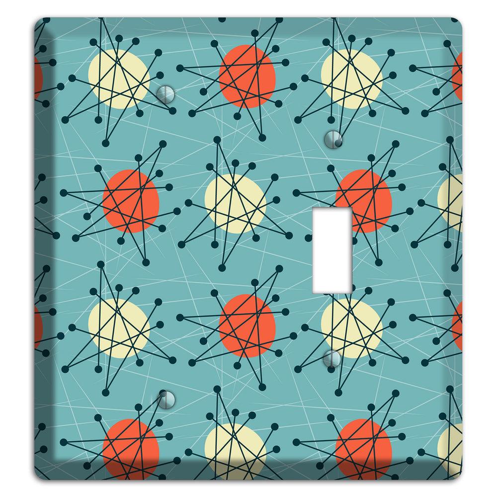 Orange And Yellow Atomic Burst Blank / Toggle Wallplate