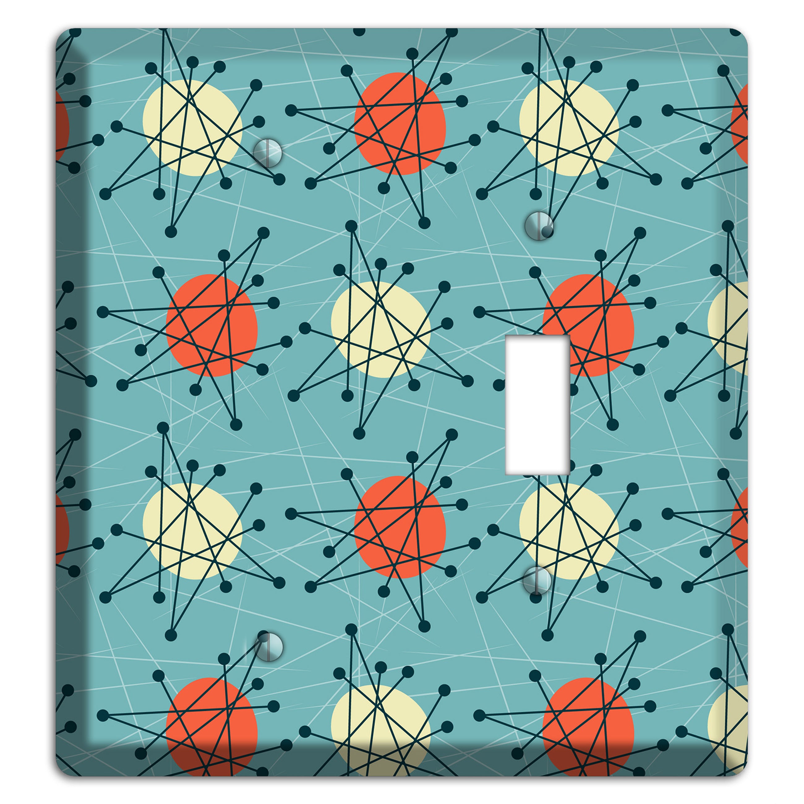Orange And Yellow Atomic Burst Blank / Toggle Wallplate