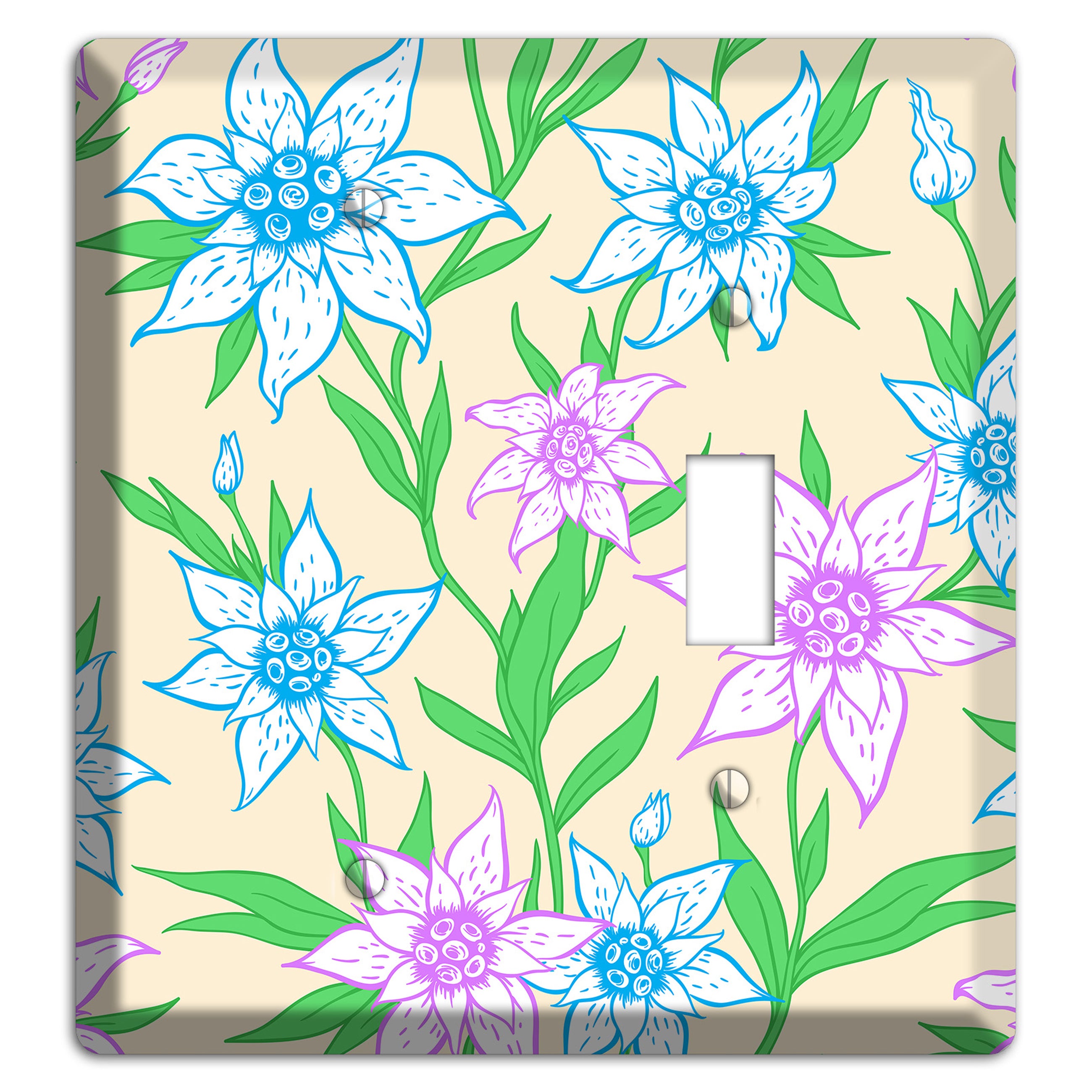 Hand Drawn Flowers Style A Blank / Toggle Wallplate