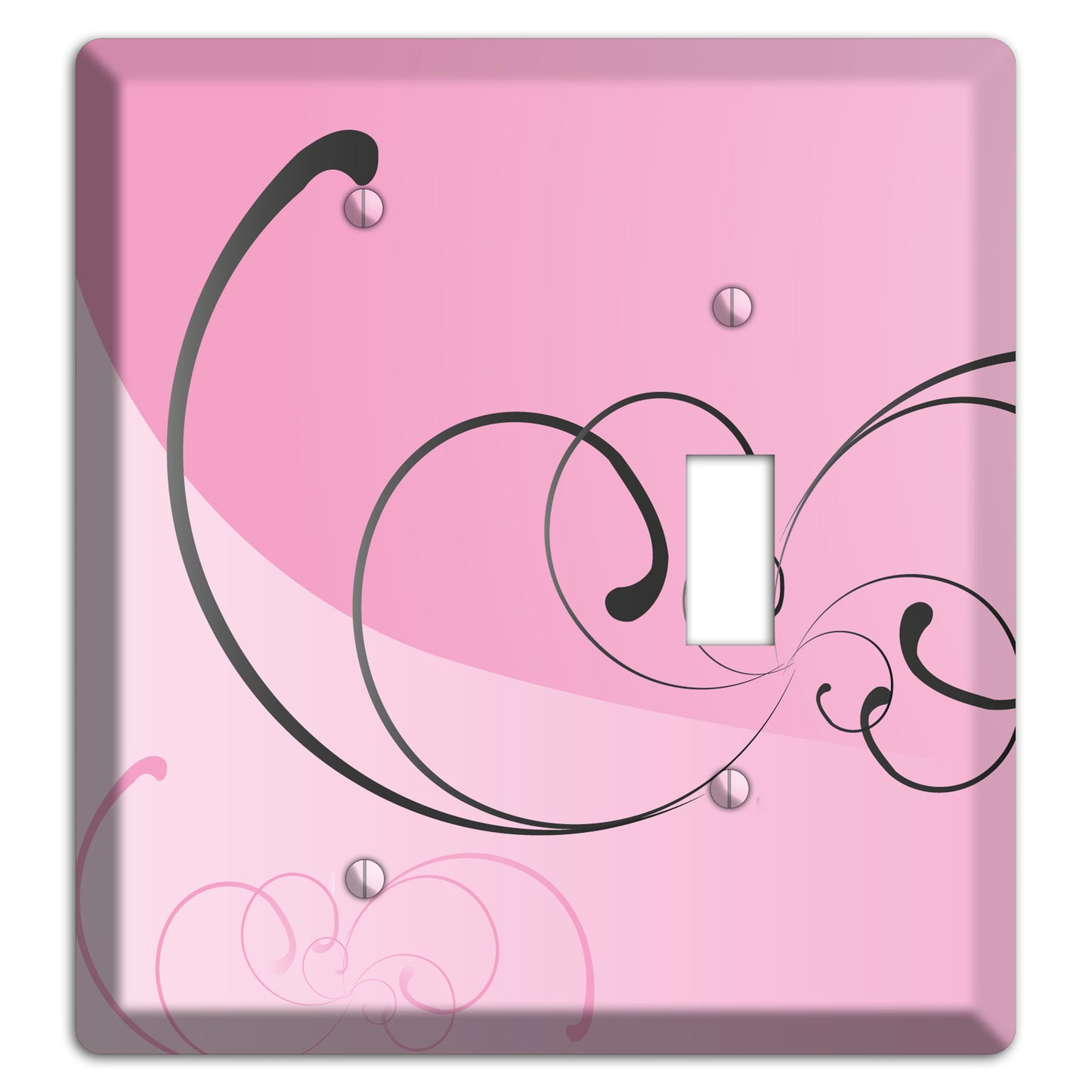 Pink Swoop Blank / Toggle Wallplate