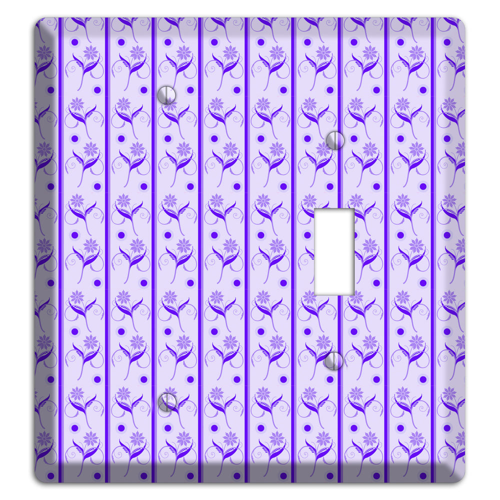 Purple Floral Pattern Blank / Toggle Wallplate