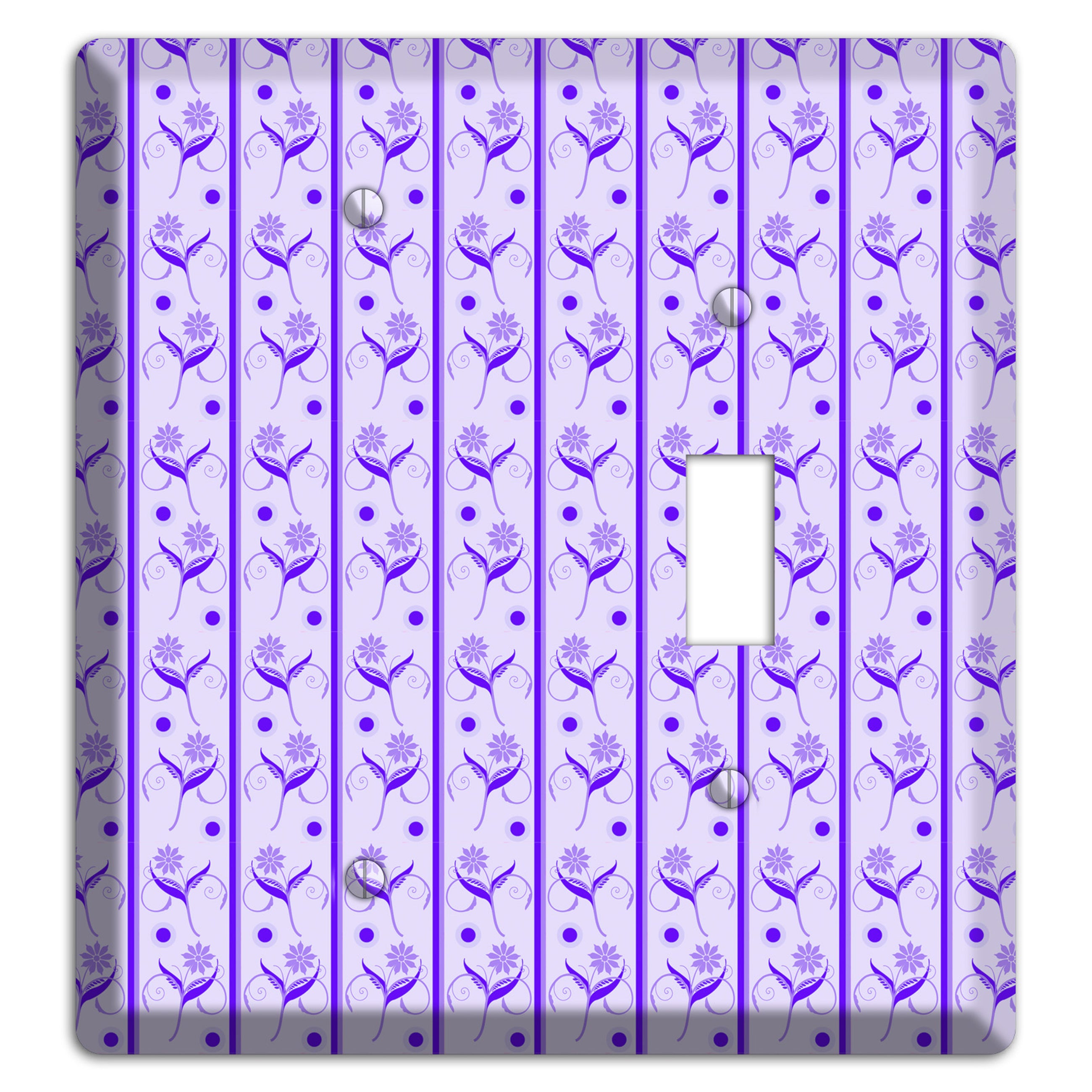 Purple Floral Pattern Blank / Toggle Wallplate