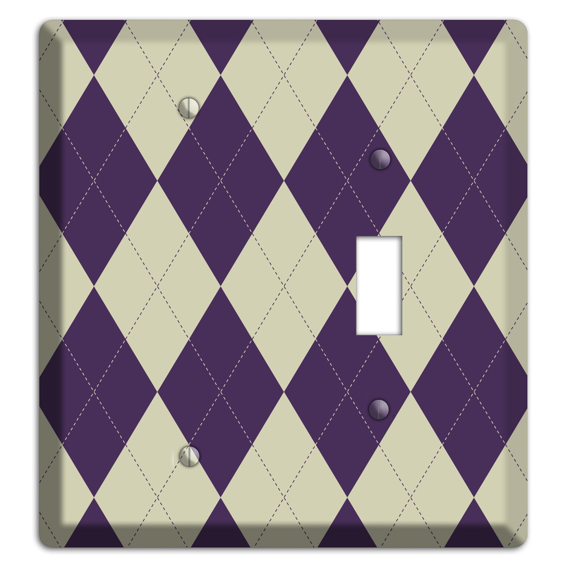 Purple and Tan Argyle Blank / Toggle Wallplate