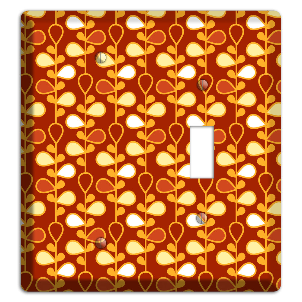 Red with Orange and Yellow Drop and Vine Blank / Toggle Wallplate