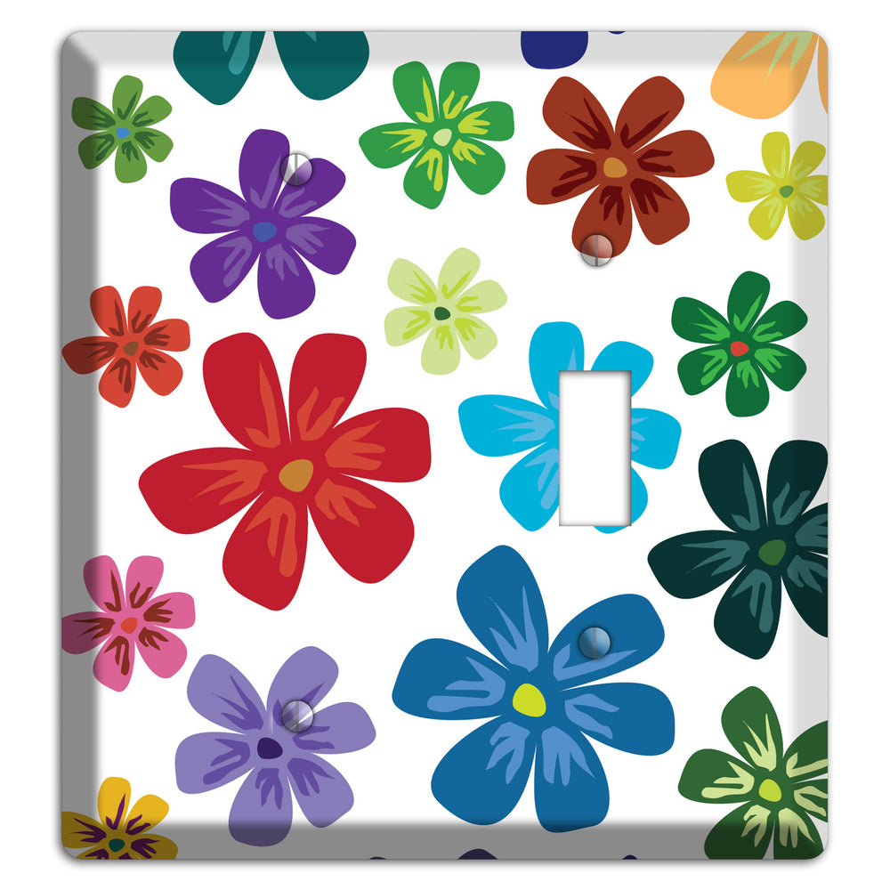 White Flowers Blank / Toggle Wallplate