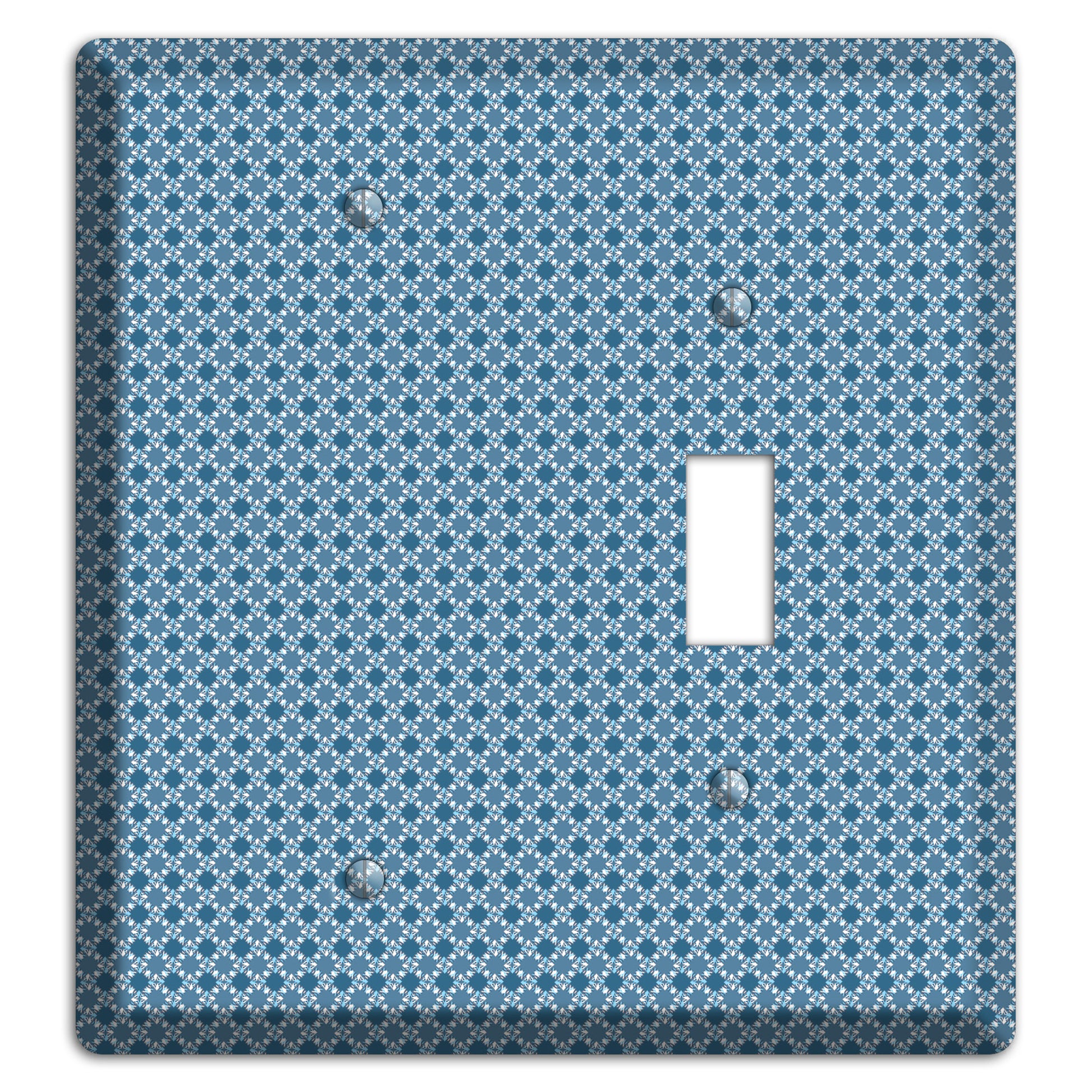 Multi Blue Checkered Foulard Blank / Toggle Wallplate
