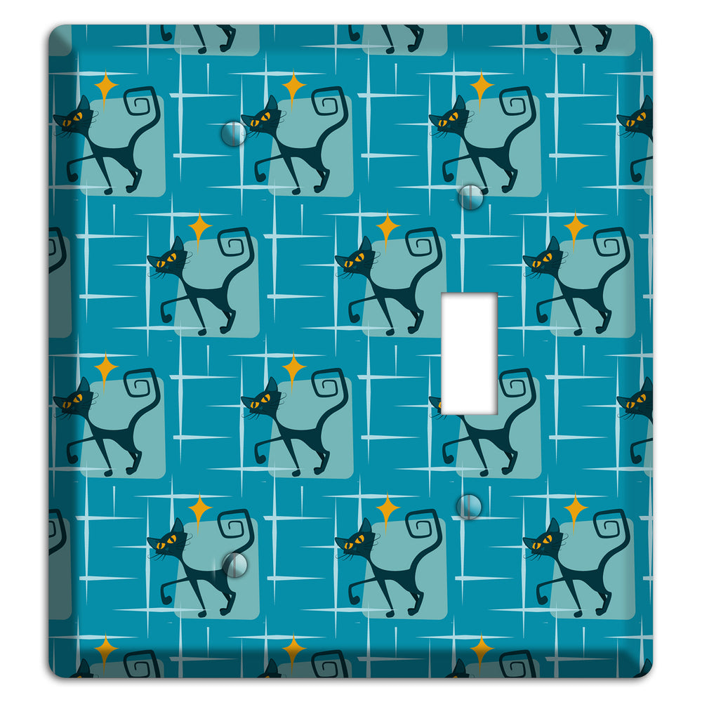Teal Kitties Blank / Toggle Wallplate
