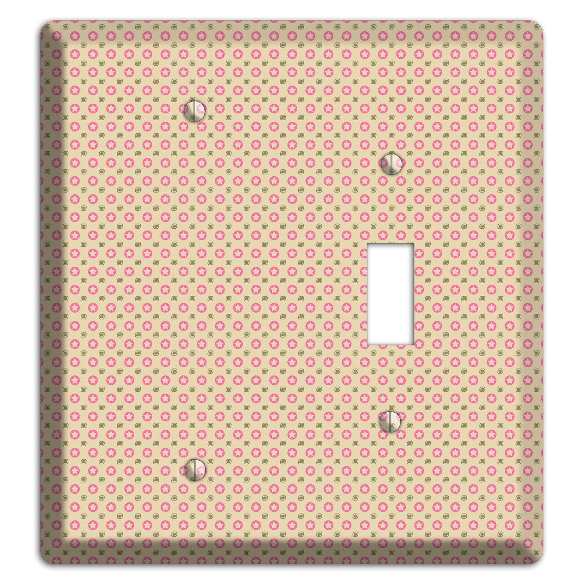 Beige with Pink Stars Blank / Toggle Wallplate