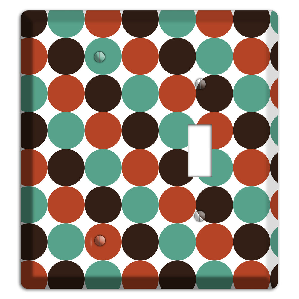 Black Teal Maroon Dots Blank / Toggle Wallplate