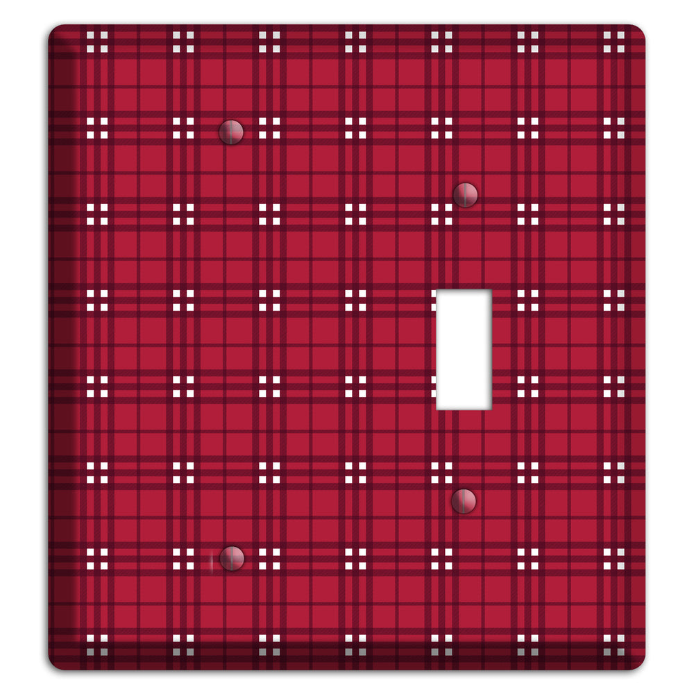 Red and White Plaid Blank / Toggle Wallplate