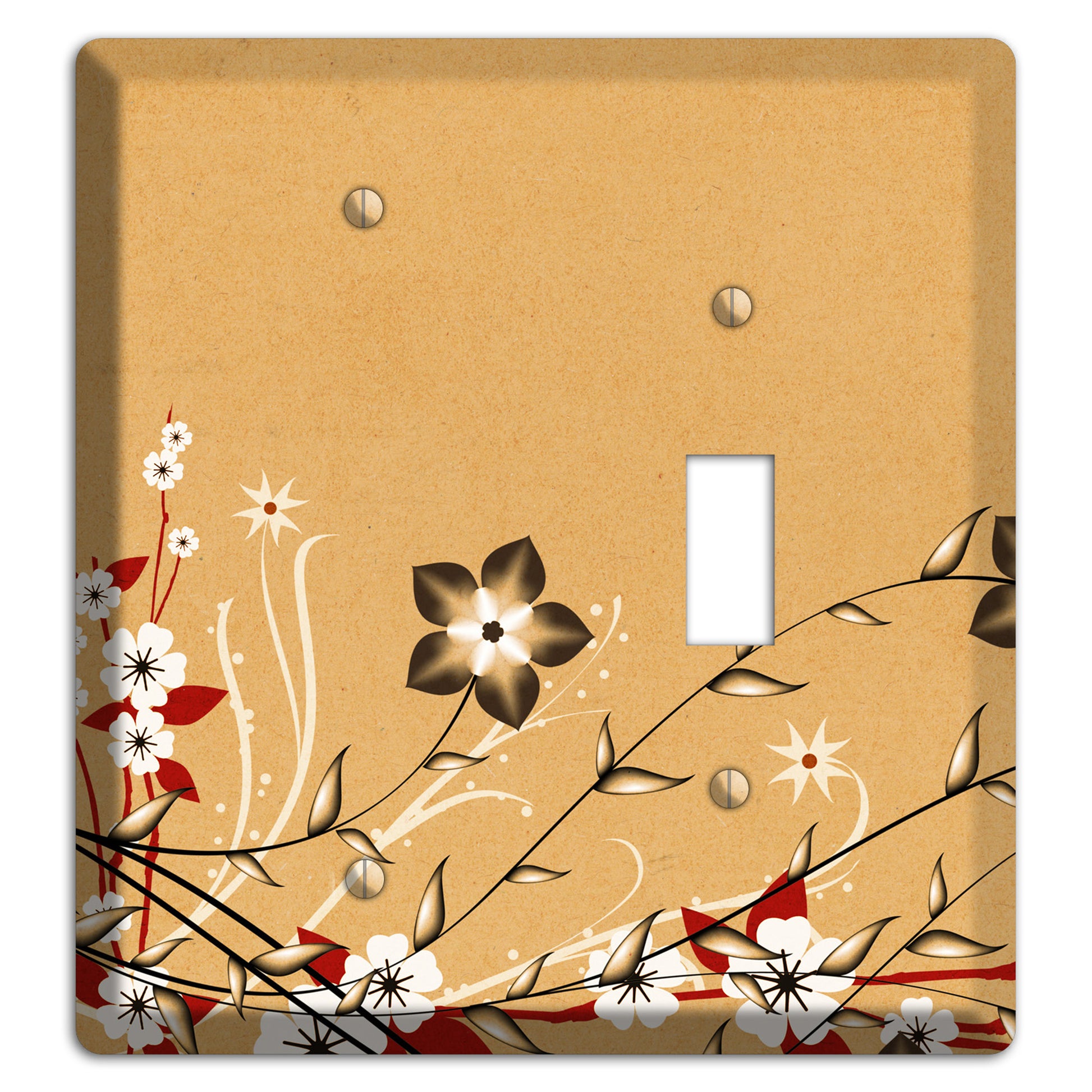 Delicate Red Flowers 2 Blank / Toggle Wallplate