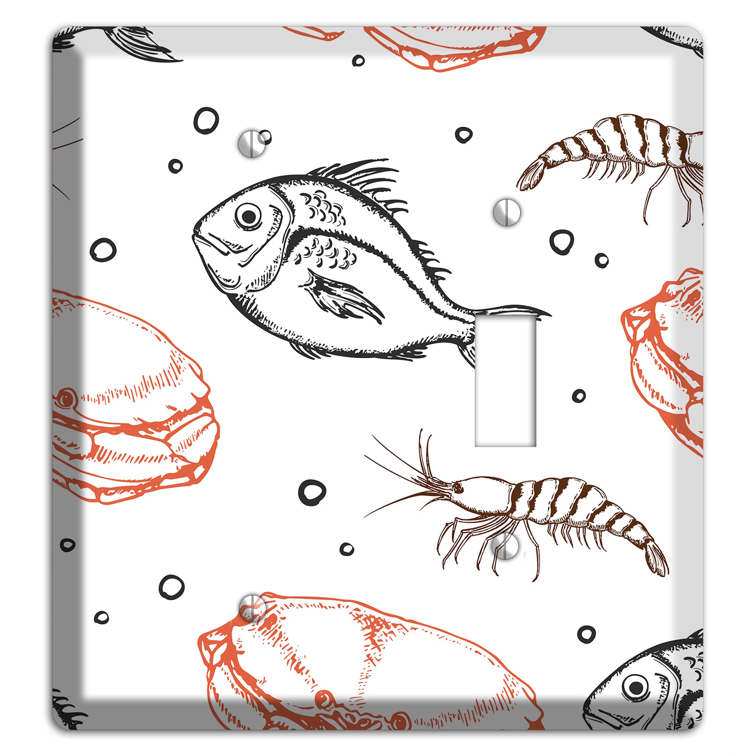 Mixed Sea Life Style 3 Blank / Toggle Wallplate